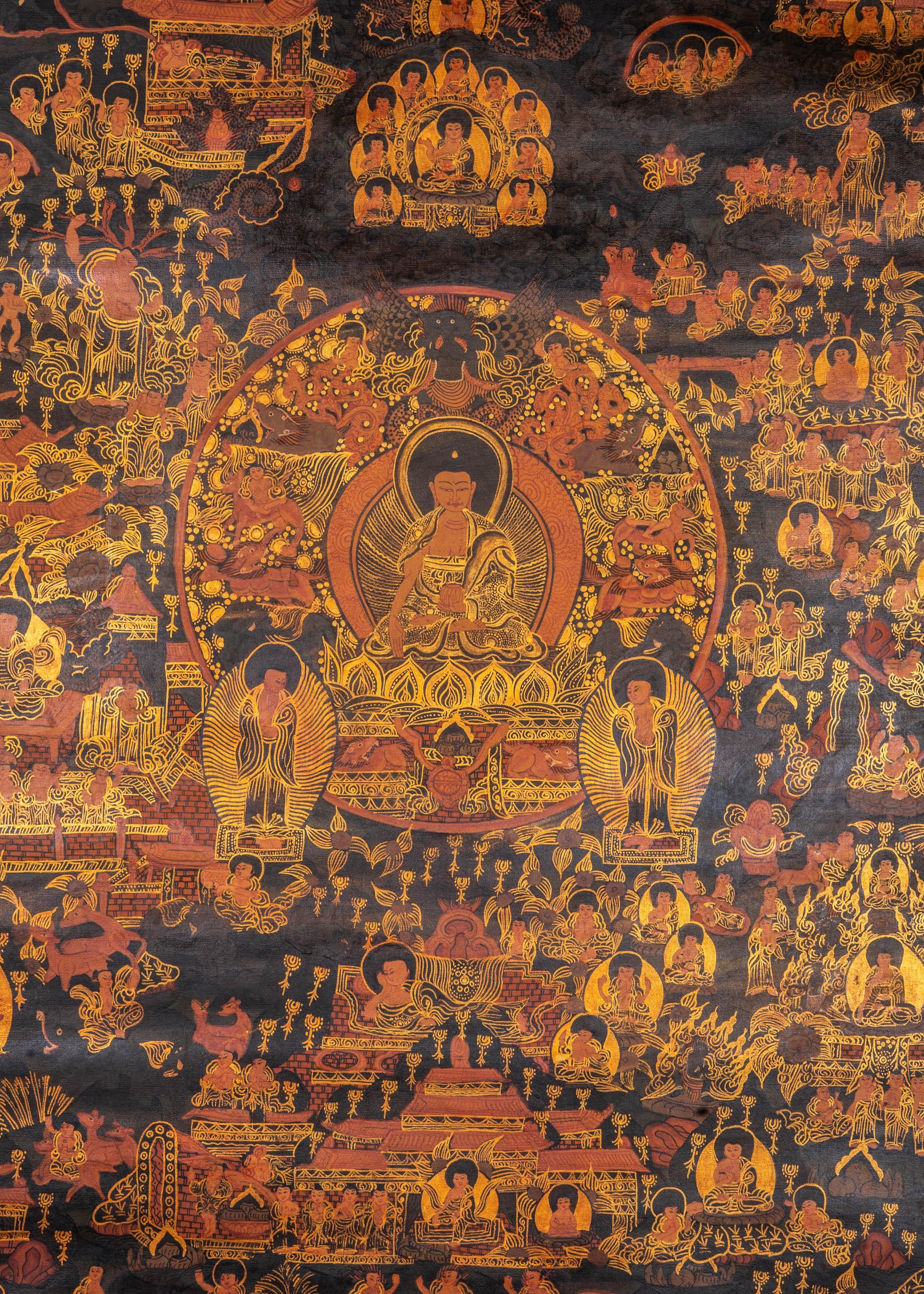 Life of Buddha Thangka Painting - Himalayas Shop