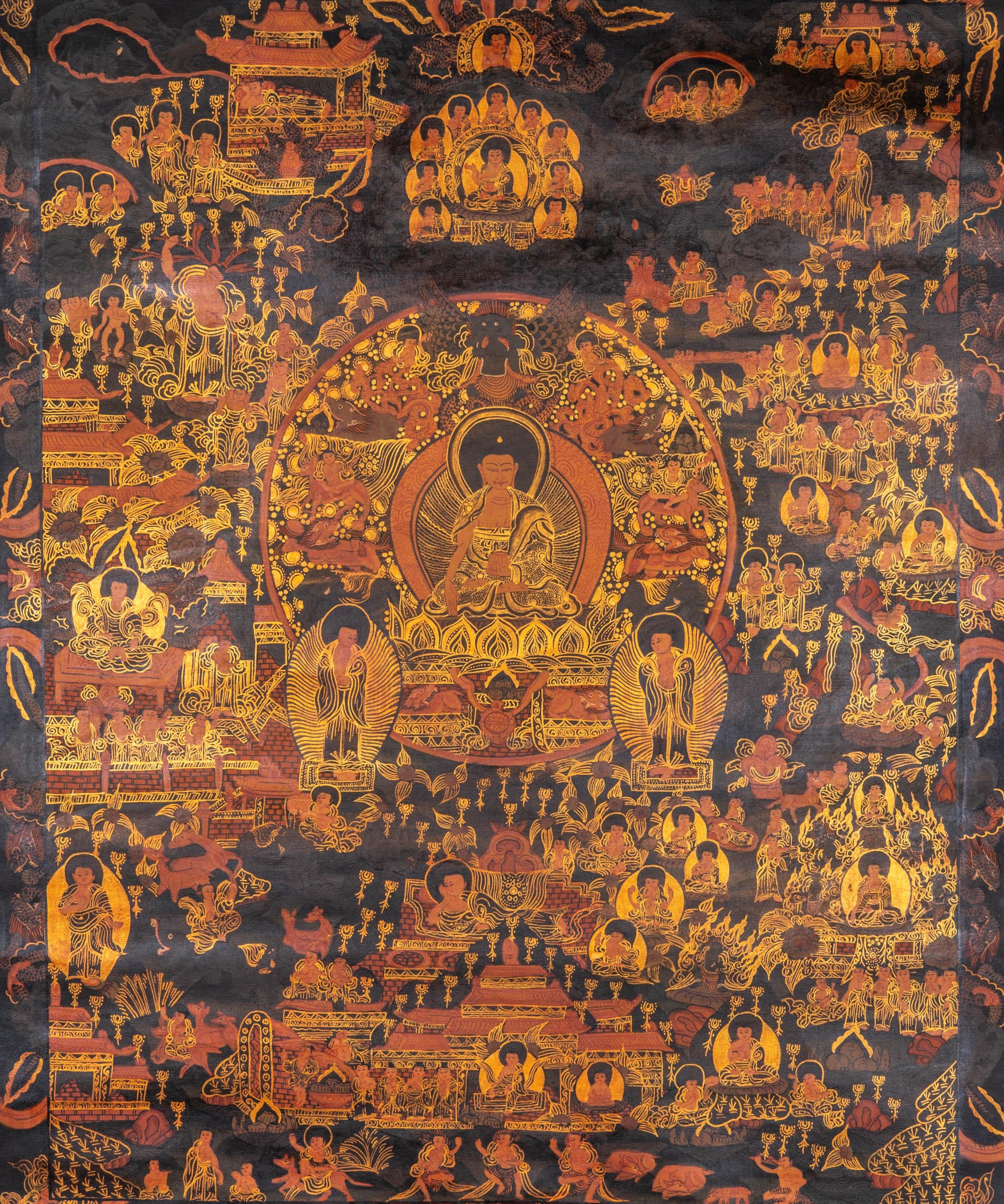 Life of Buddha Thangka Painting - Himalayas Shop