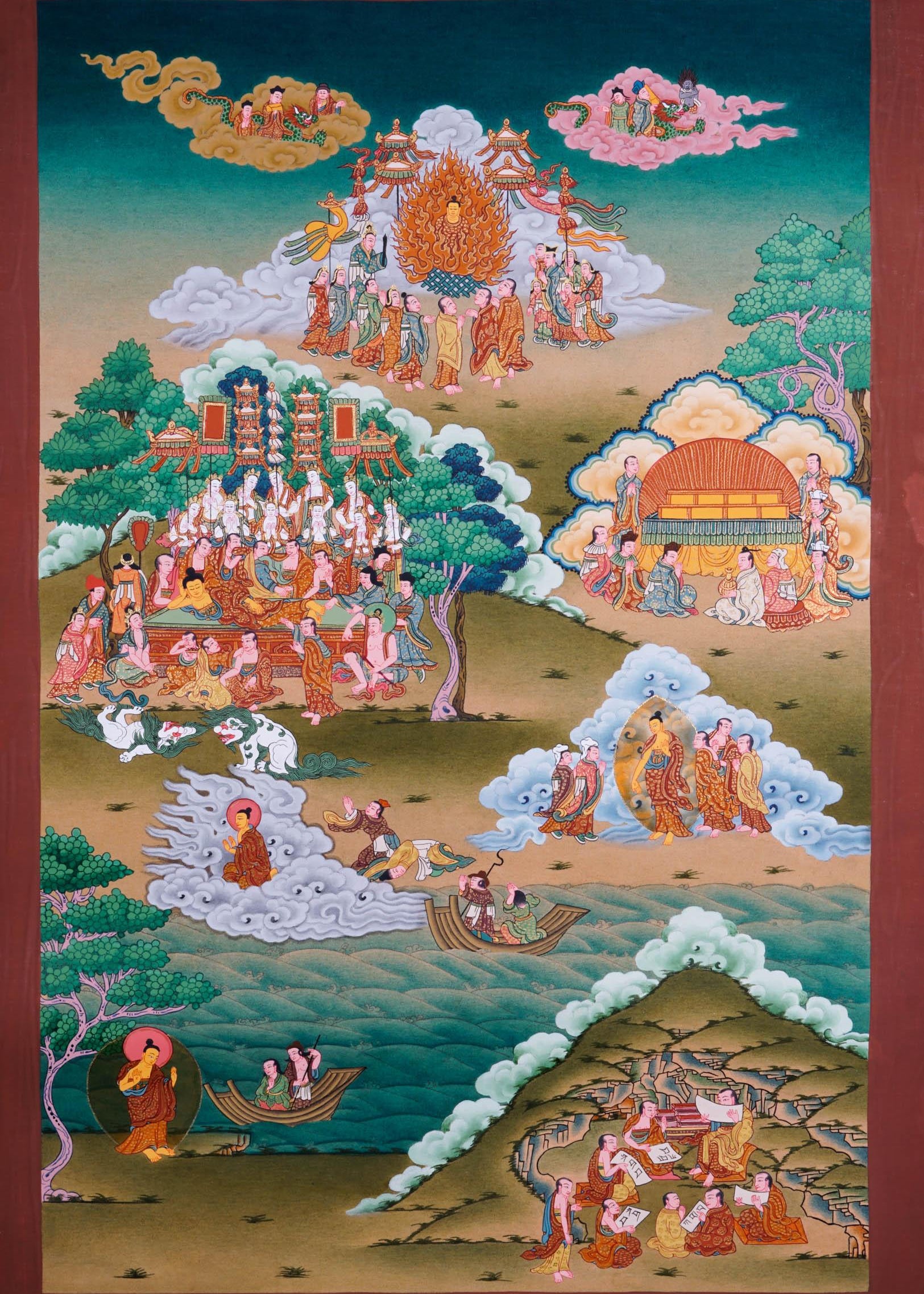 Buddha Life Thangka Painting - Best handpainted thangka painting - HimalayasShop