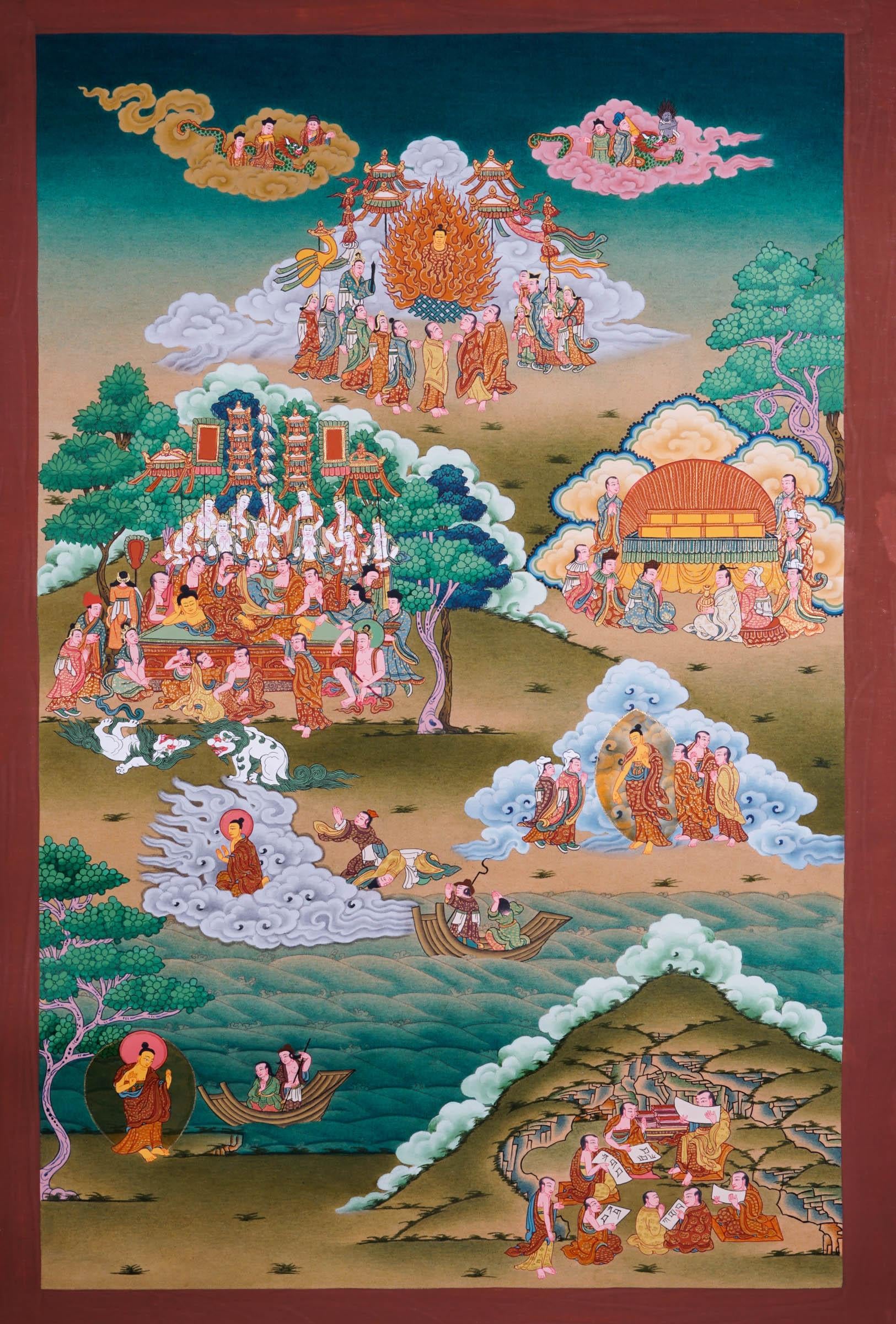 Buddha Life Thangka Painting - Best handpainted thangka painting - HimalayasShop