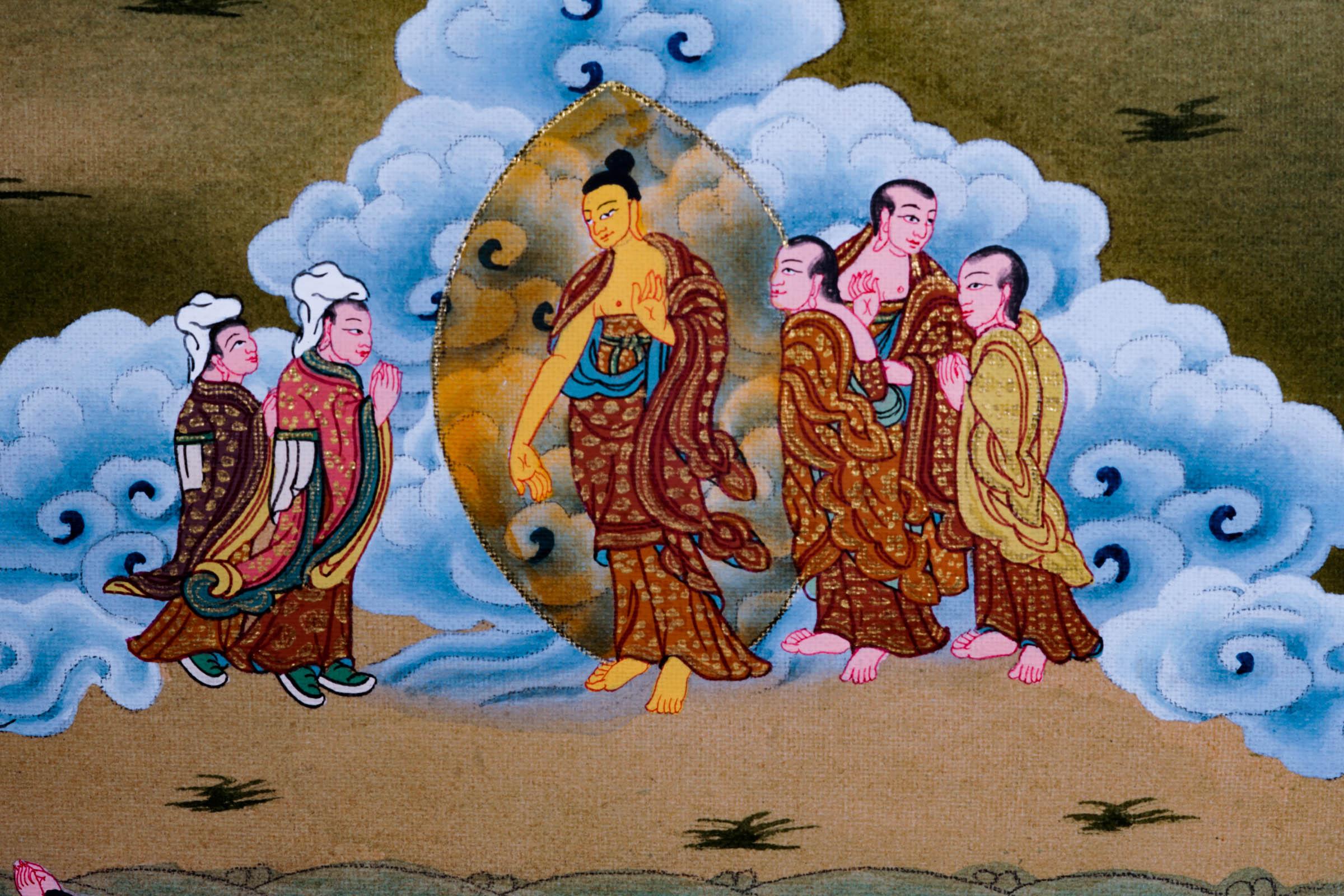 Buddha Life Thangka Painting - Best handpainted thangka painting - HimalayasShop