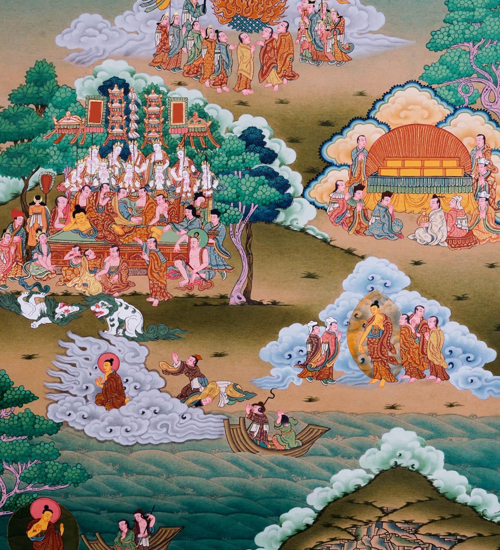 Buddha Life Thangka Painting - Best handpainted thangka painting - HimalayasShop