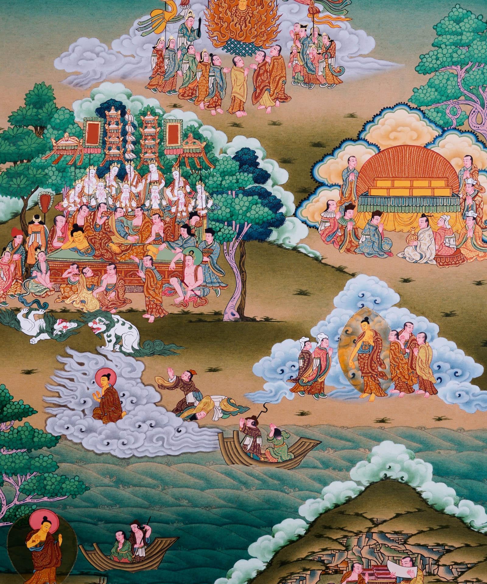 Buddha Life Thangka Painting - Best handpainted thangka painting - HimalayasShop