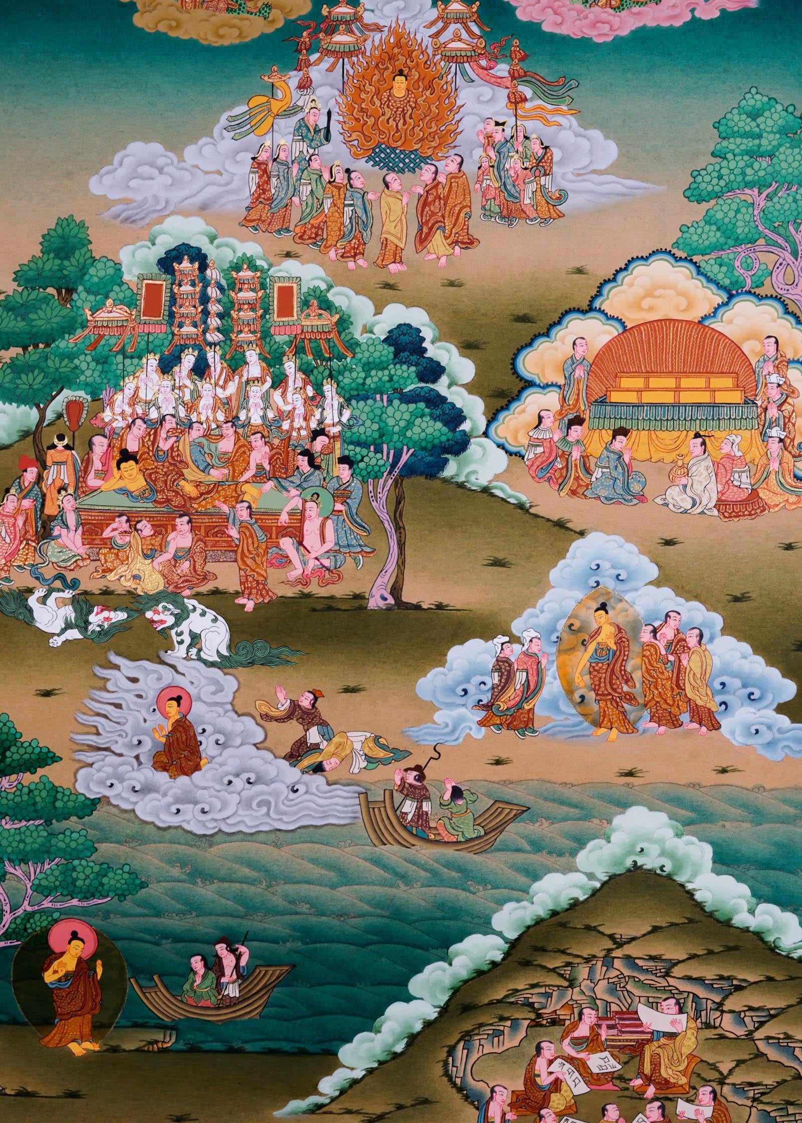 Buddha Life Thangka Painting - Best handpainted thangka painting - HimalayasShop