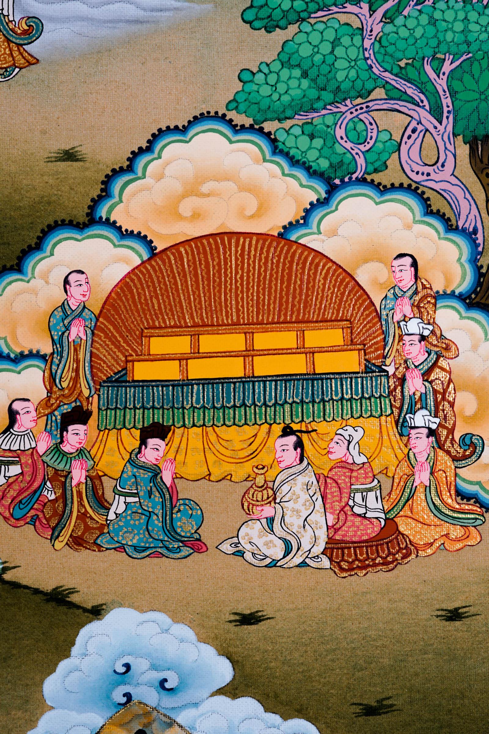 Buddha Life Thangka Painting - Best handpainted thangka painting - HimalayasShop