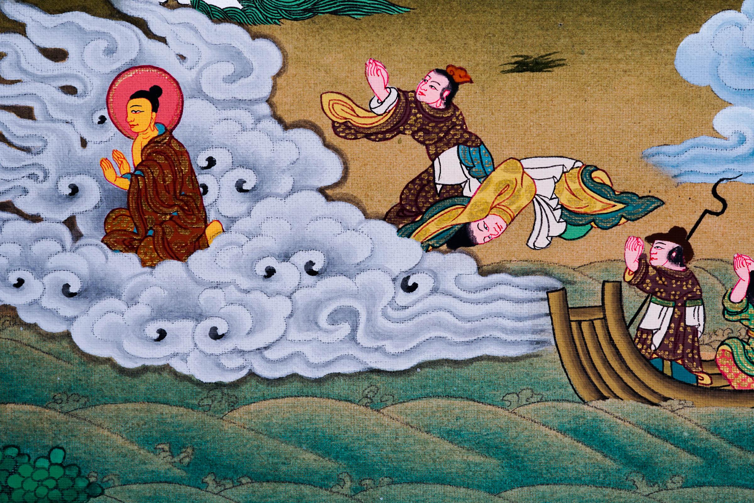 Buddha Life Thangka Painting - Best handpainted thangka painting - HimalayasShop