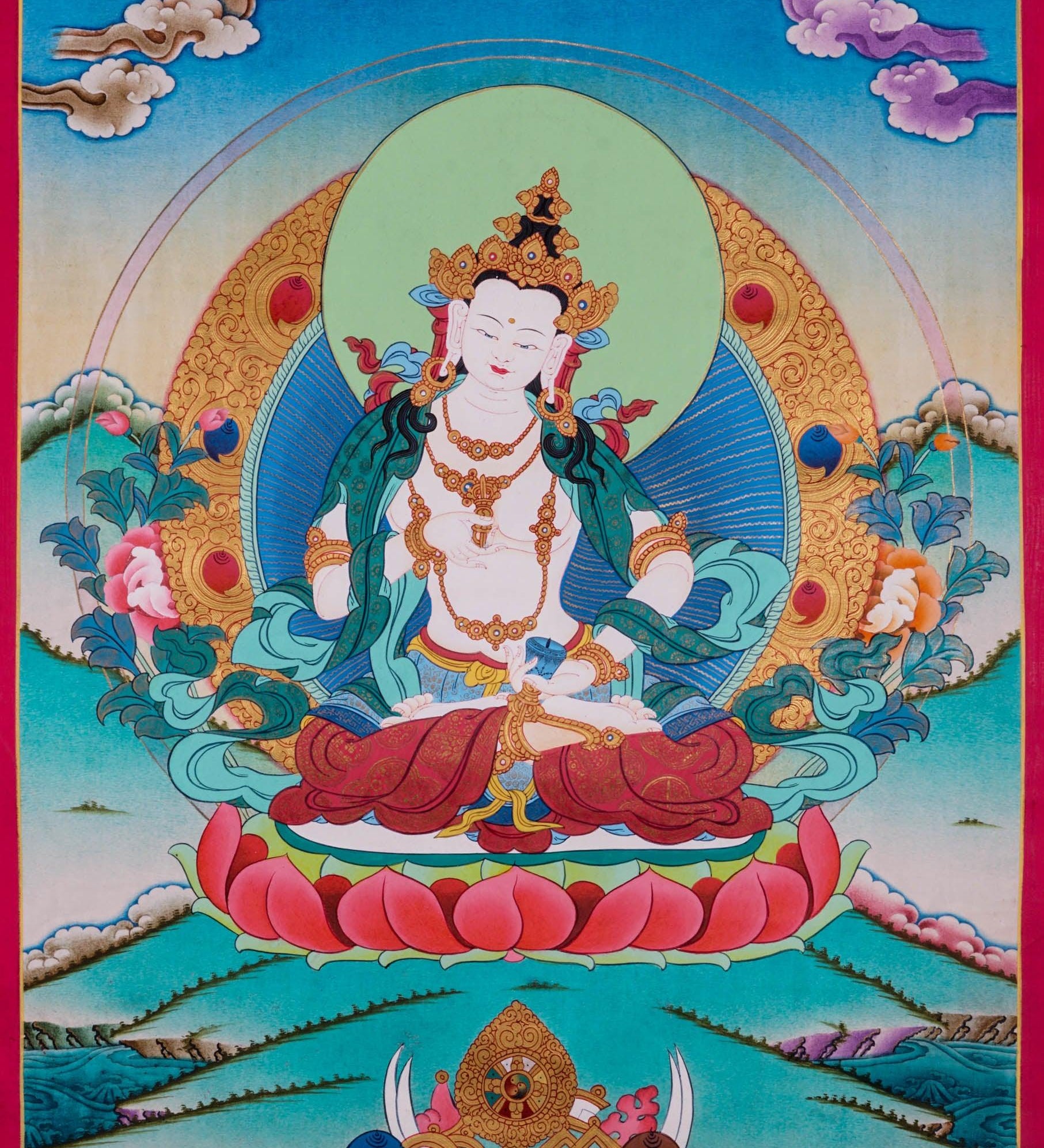 Tibetan Buddhism Vajrasattva Thangka - Best handpainted thangka painting - HimalayasShop