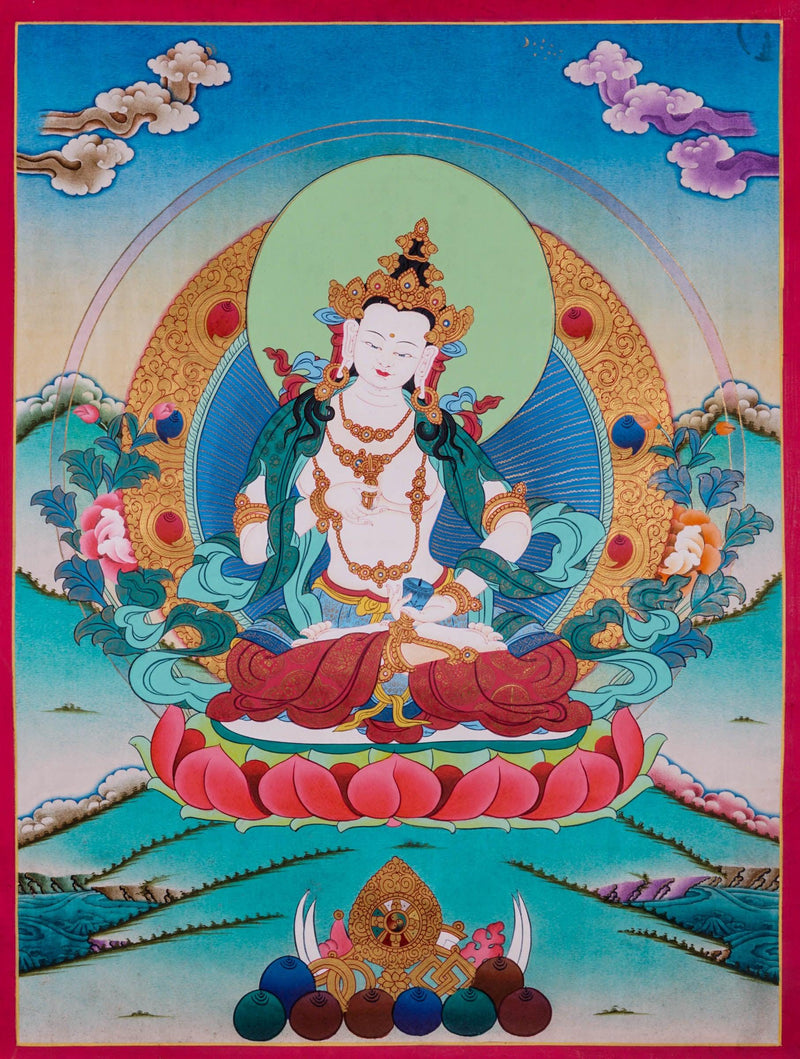 Tibetan Buddhism Vajrasattva Thangka - Best handpainted thangka painting - HimalayasShop
