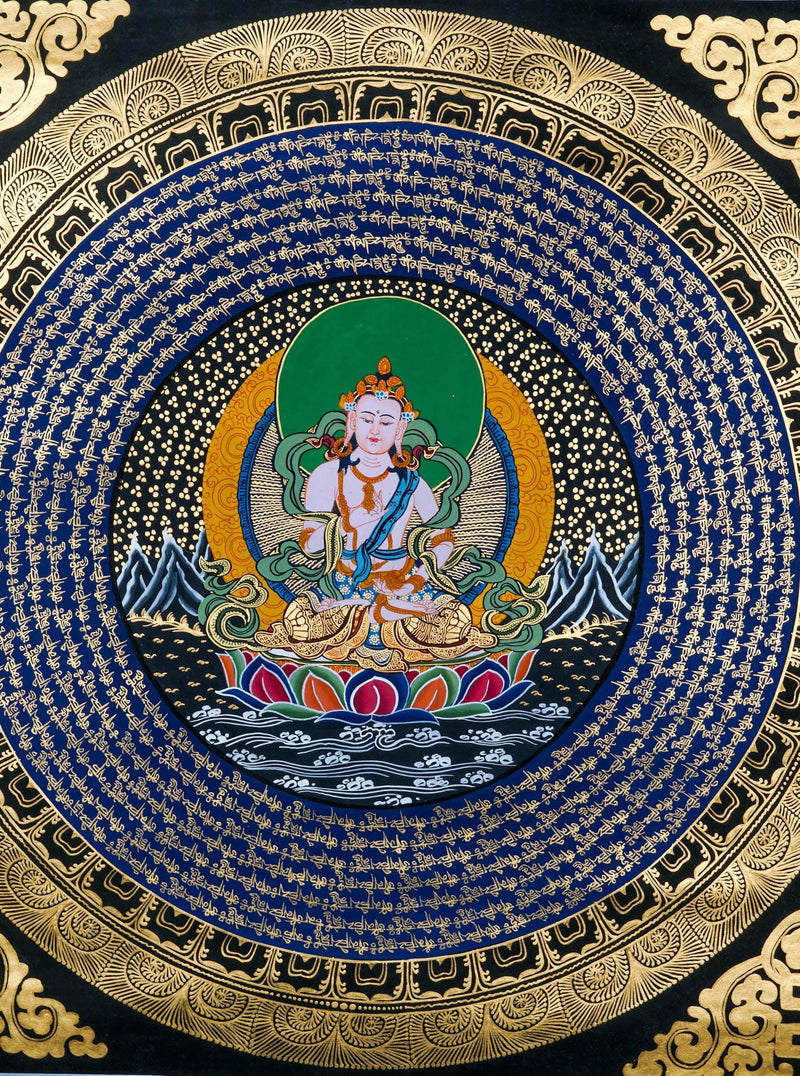 Vajrasattva Mandala Thangka - Best handpainted thangka painting - HimalayasShop 