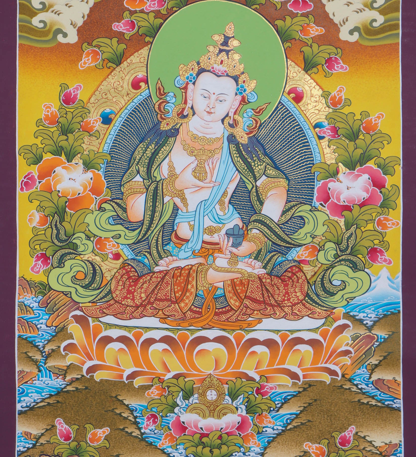 Vajrasattva Thangka Painting - Himalayas Shop