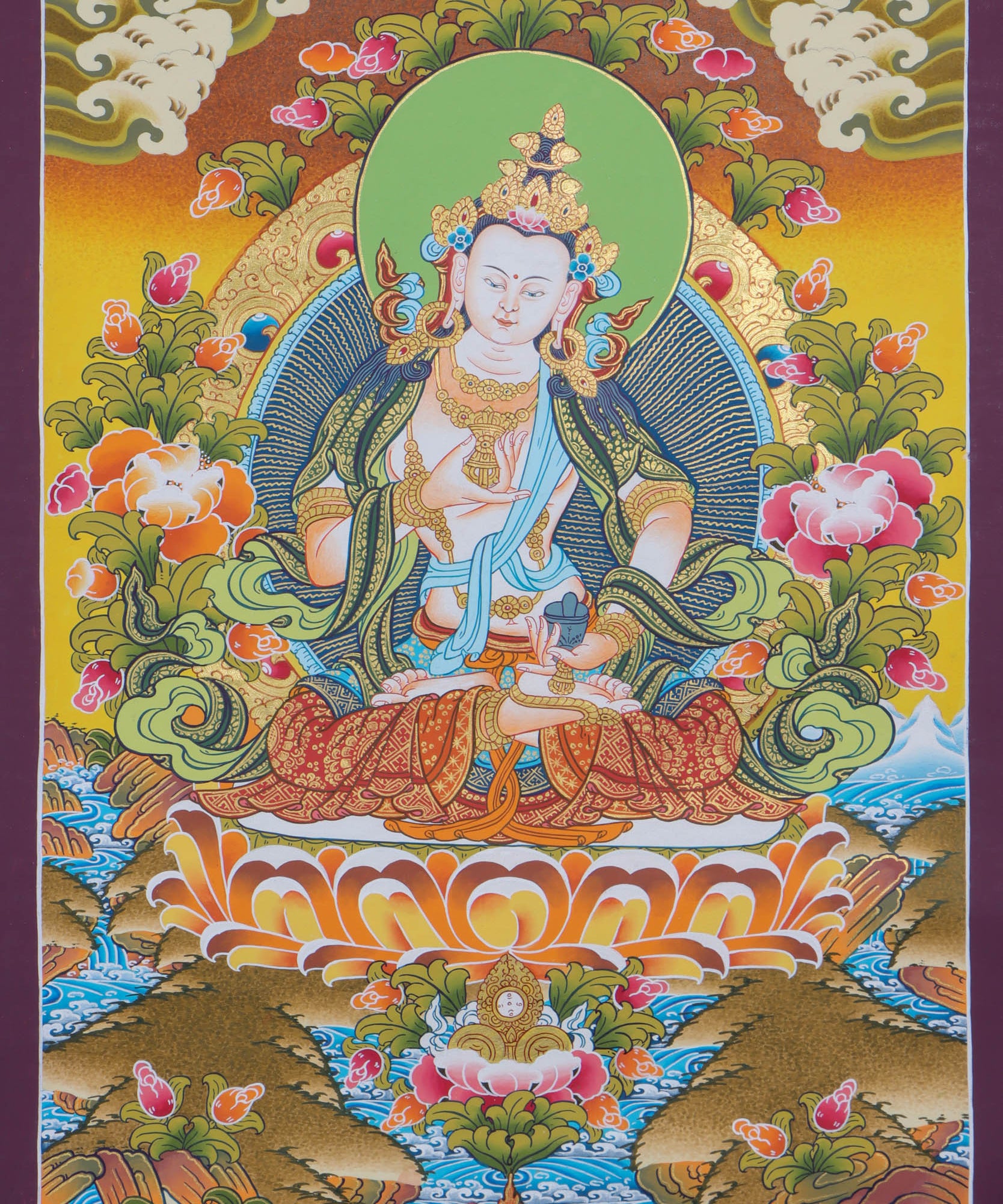 Vajrasattva Thangka Painting - Himalayas Shop
