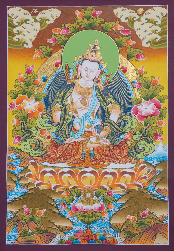 Vajrasattva Thangka Painting - Himalayas Shop