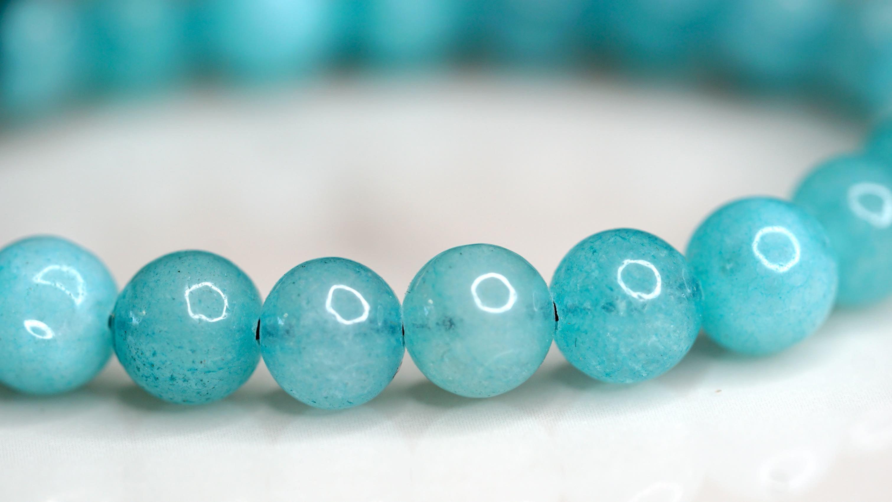 Blue Quartz Bead Wrist Bracelet