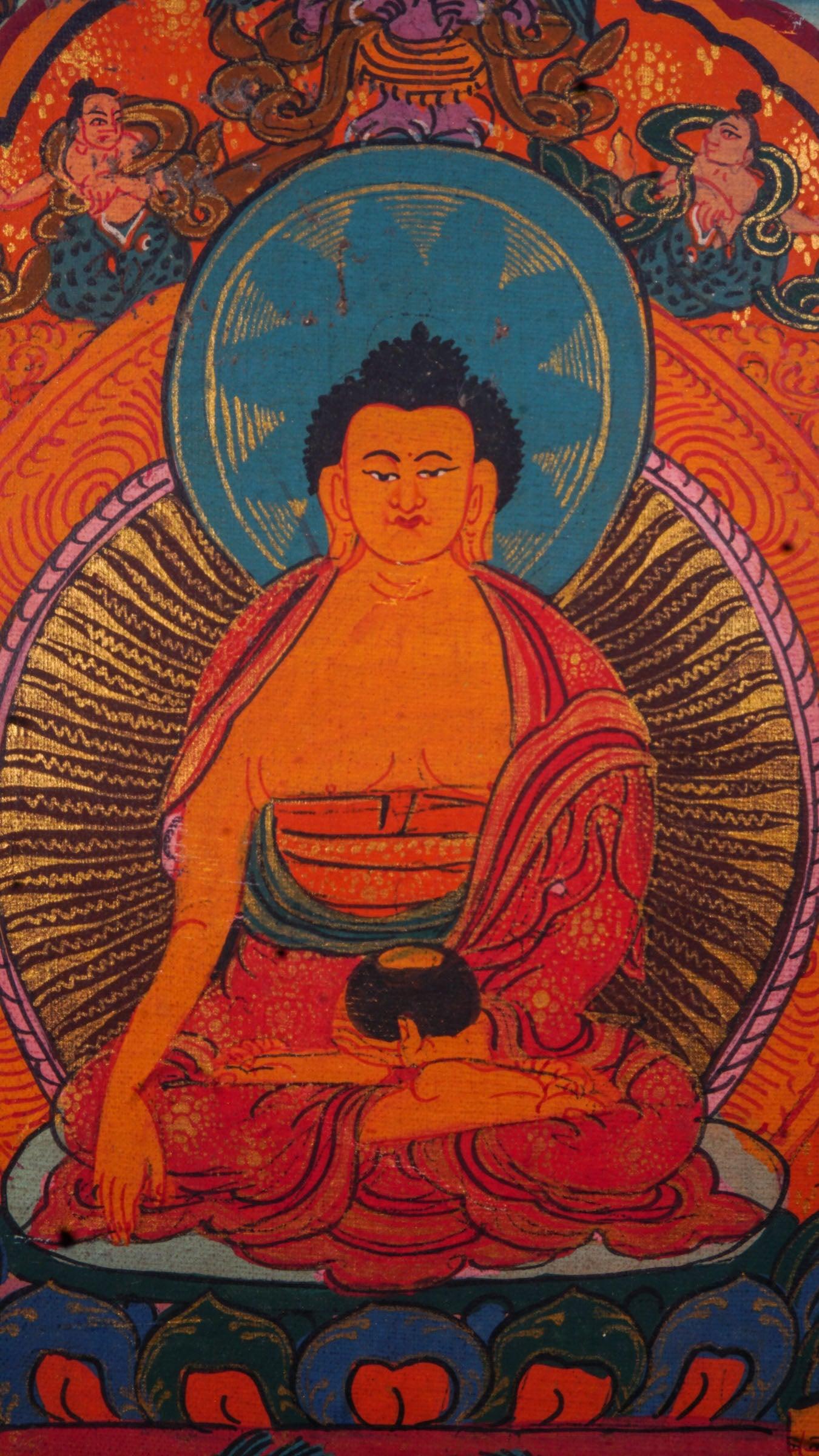 Life history of Buddha life series on cotton canvas, Tibetan Thangka painting