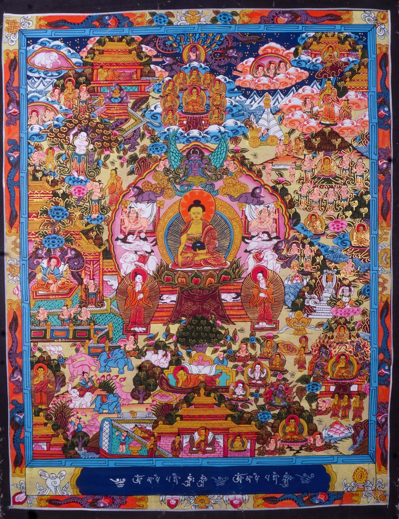 Buddha Life , Tibetan Thangka art for decoration and wall hanging