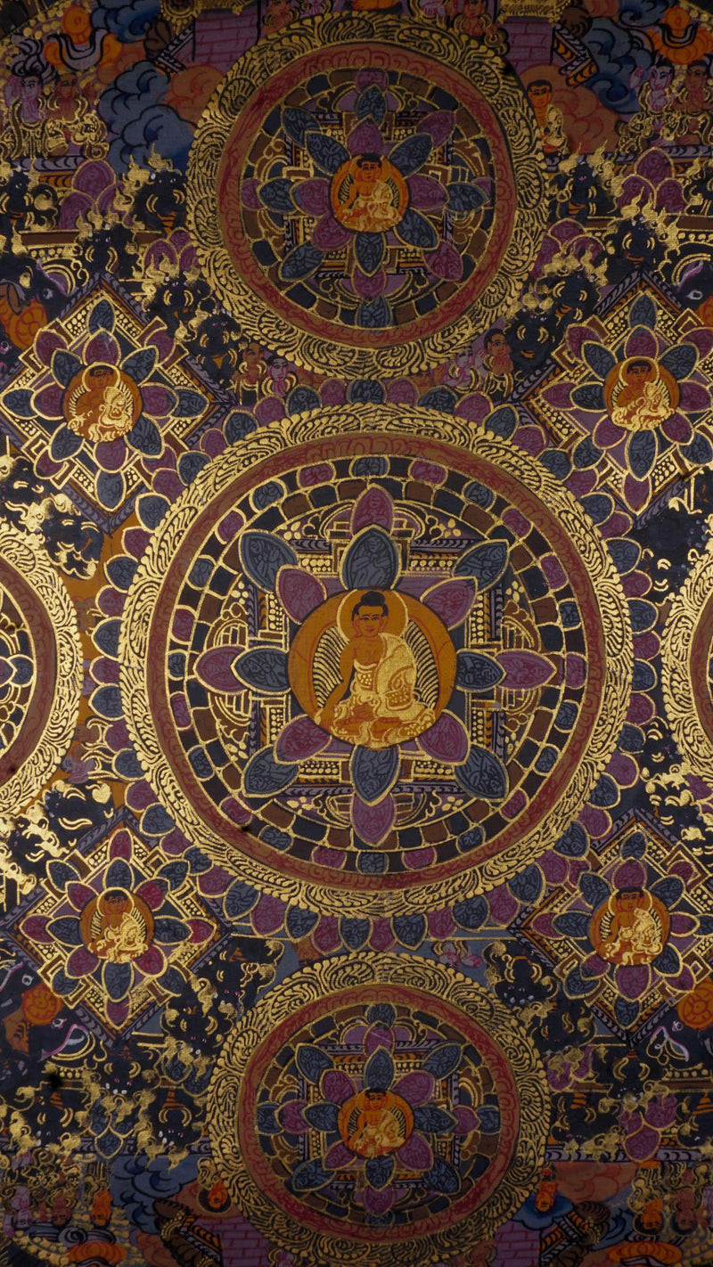 Buddha Mandala Thangka art painting from Nepal for Tantra practice and buddhism