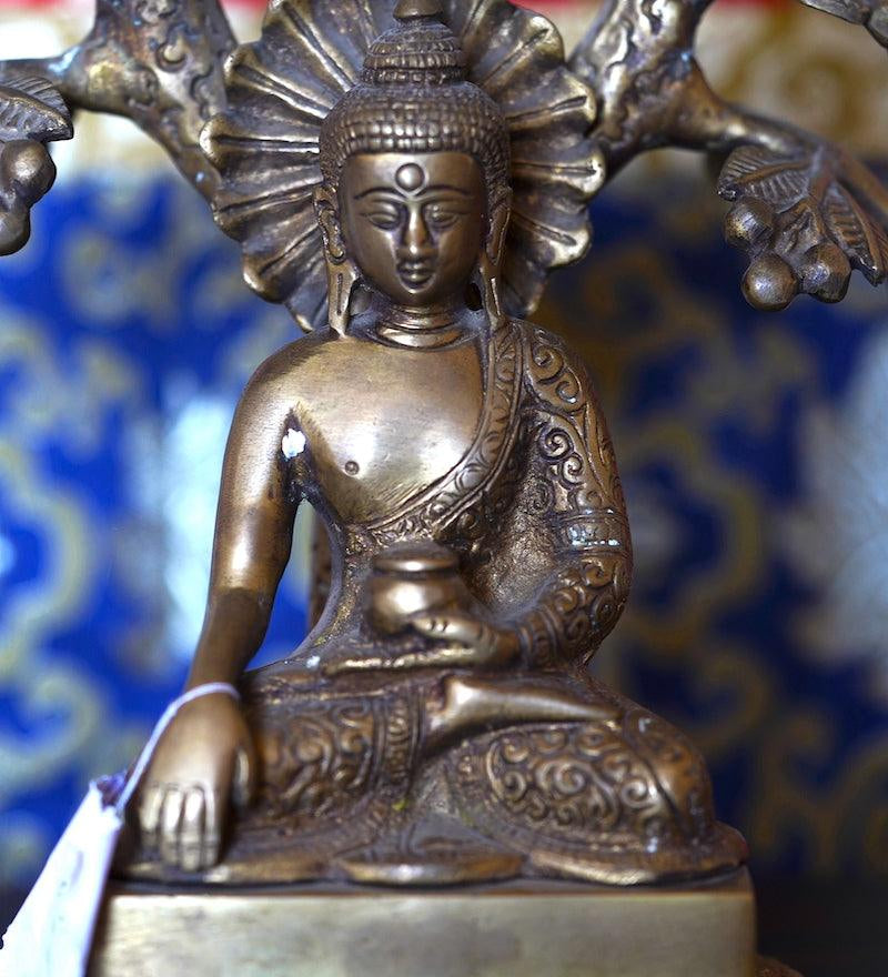 This Buddha Statue can be a beautiful art to decor at your home or on your altar space. The Crafts man has done an amazing job by showing the birds above the tree which depicts one of the form of Buddha before his Enlighetment.