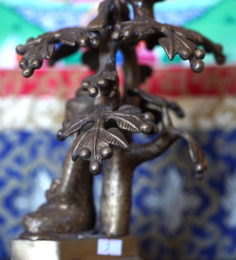 Handmade Buddha statue on Bodgaya tree during enlightenment handmade in Nepal for home decoration