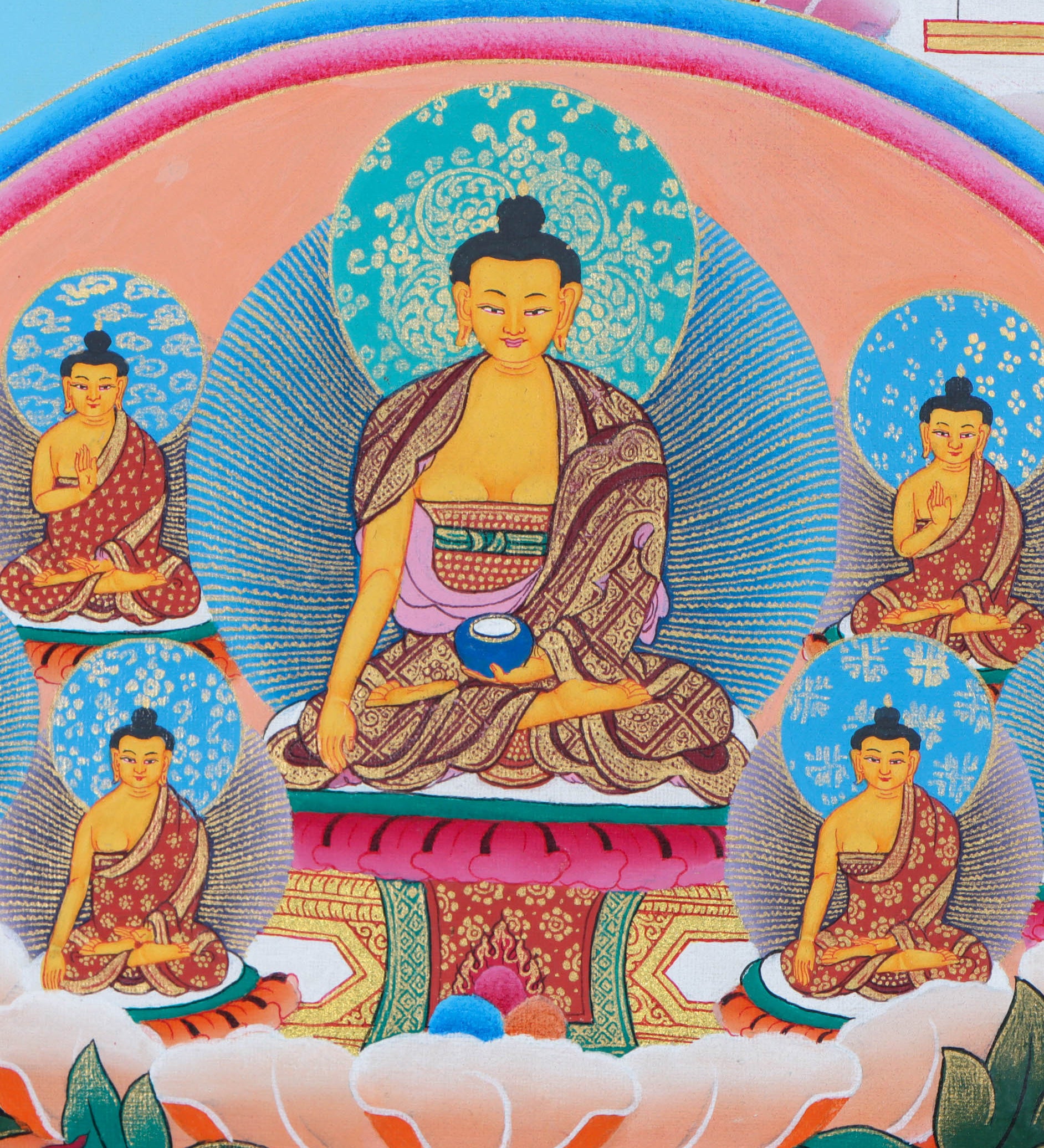 Handpainted Tibetan Buddha Shakti Thangka Painting