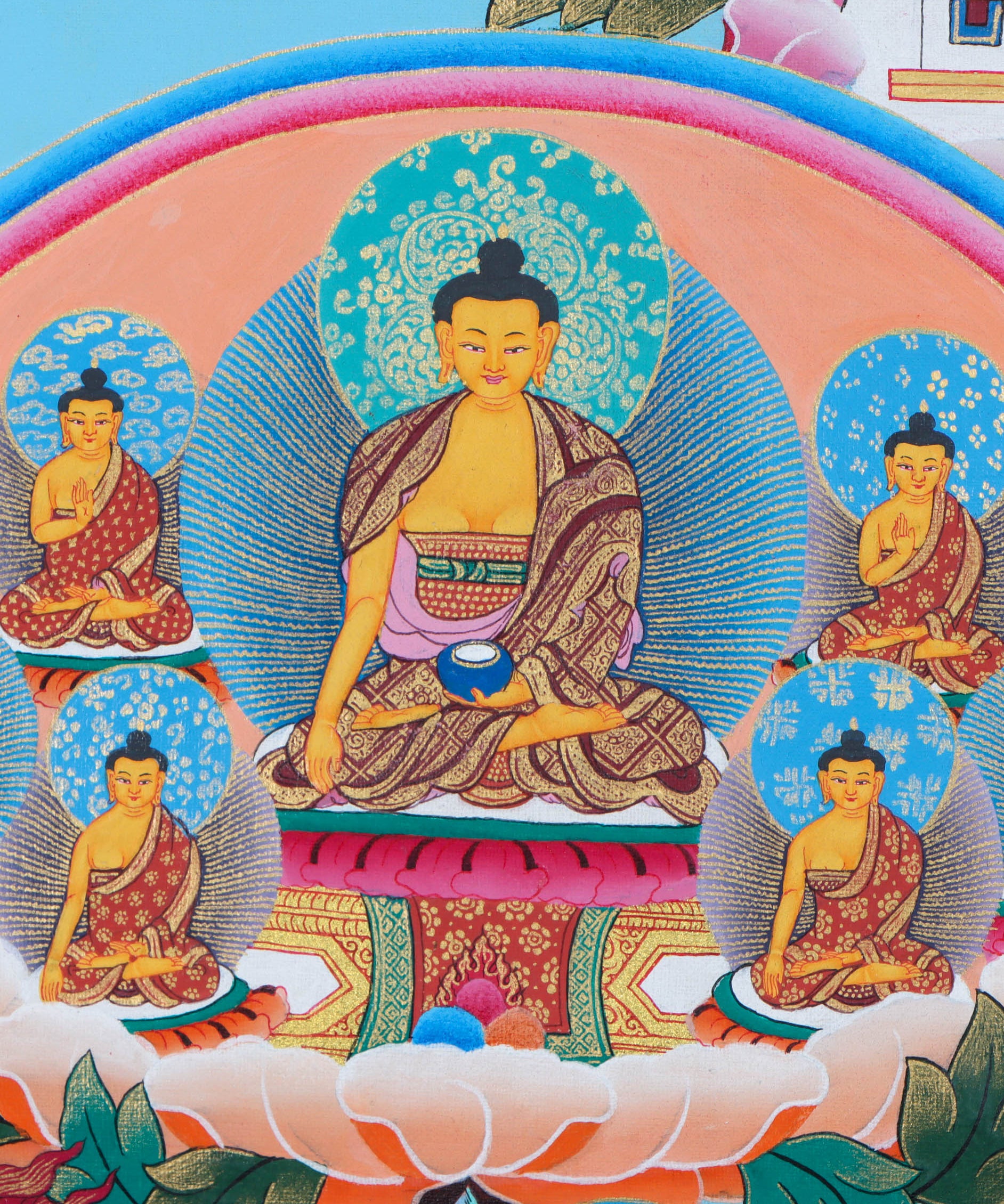 Handpainted Tibetan Buddha Shakti Thangka Painting