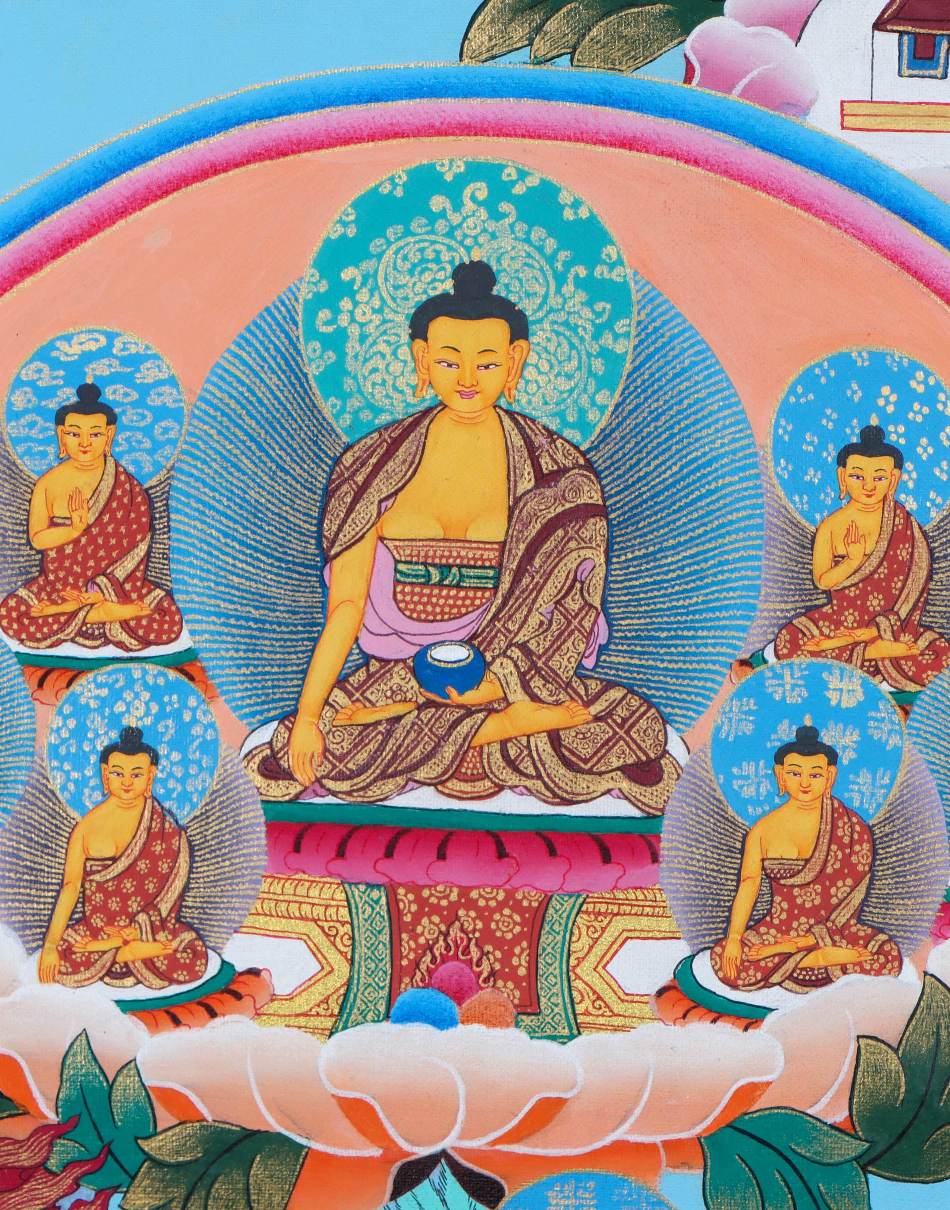 Handpainted Tibetan Buddha Shakti Thangka Painting