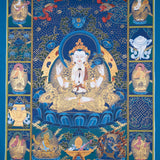 Chengresi Thangka with auspicious symbol - Himalayas Shop