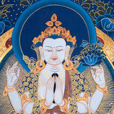 Chengresi Thangka with auspicious symbol - Himalayas Shop
