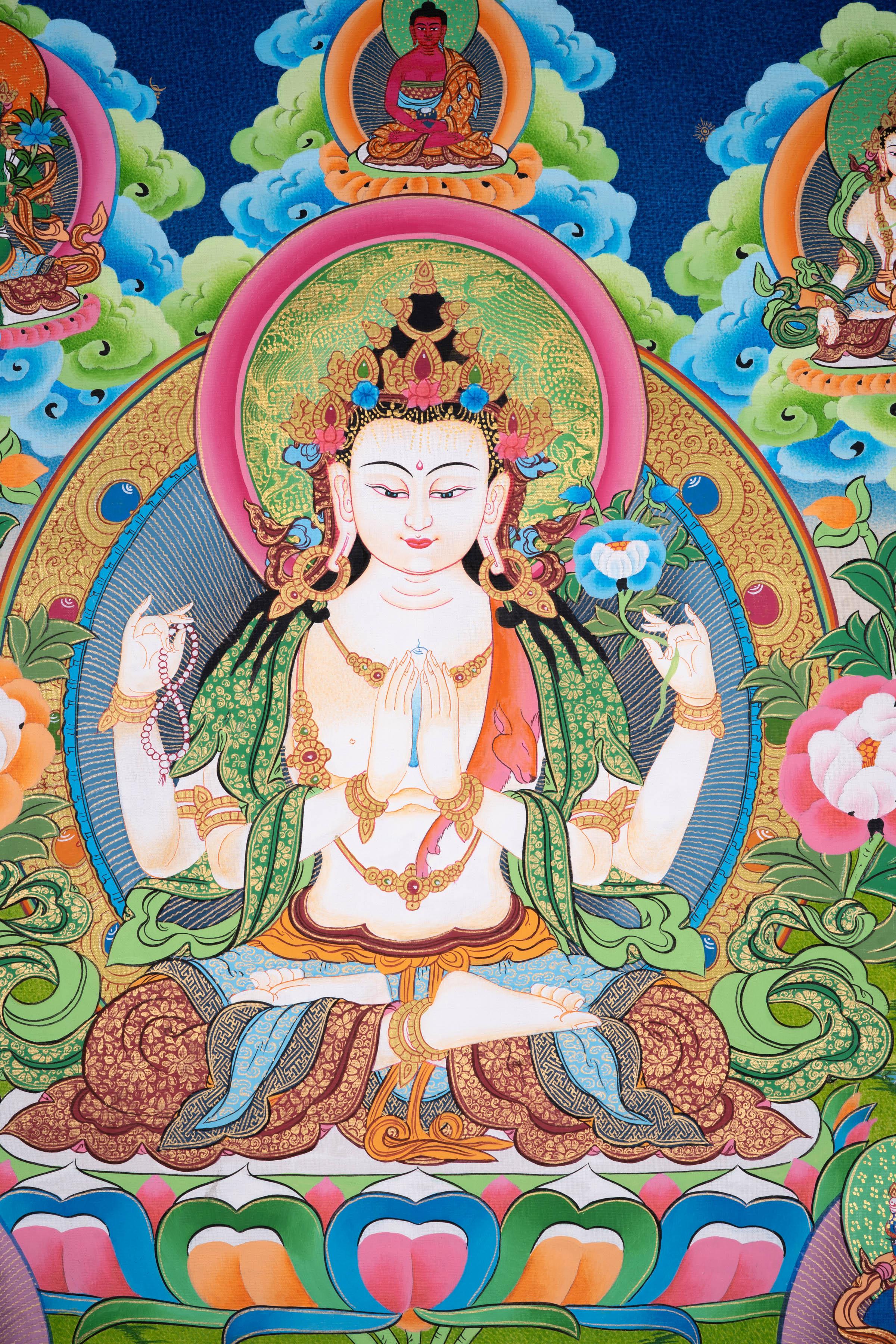 Chenrezig Bodhisattva thangka - Himalayas Shop