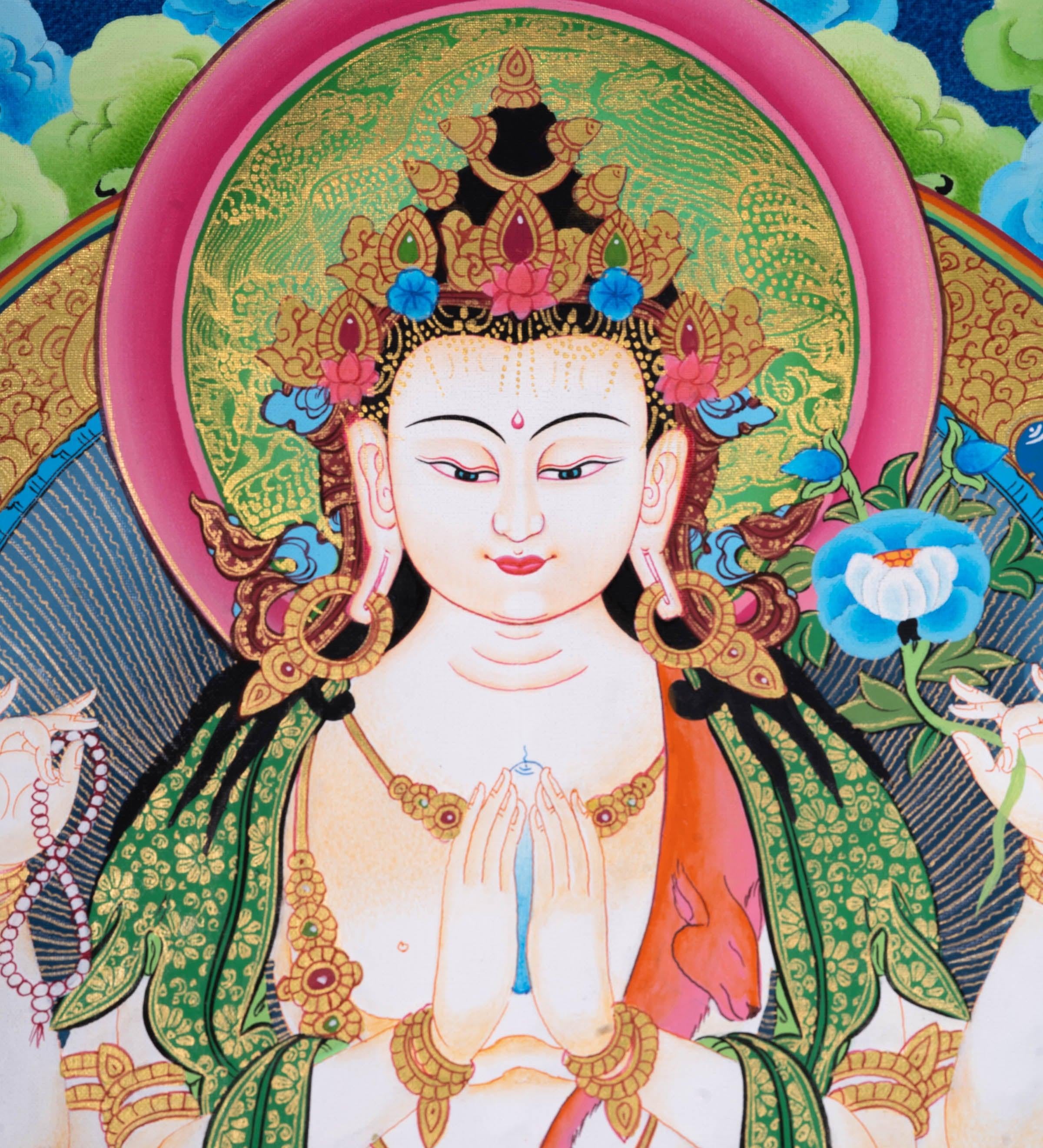 Chenrezig Bodhisattva thangka - Himalayas Shop