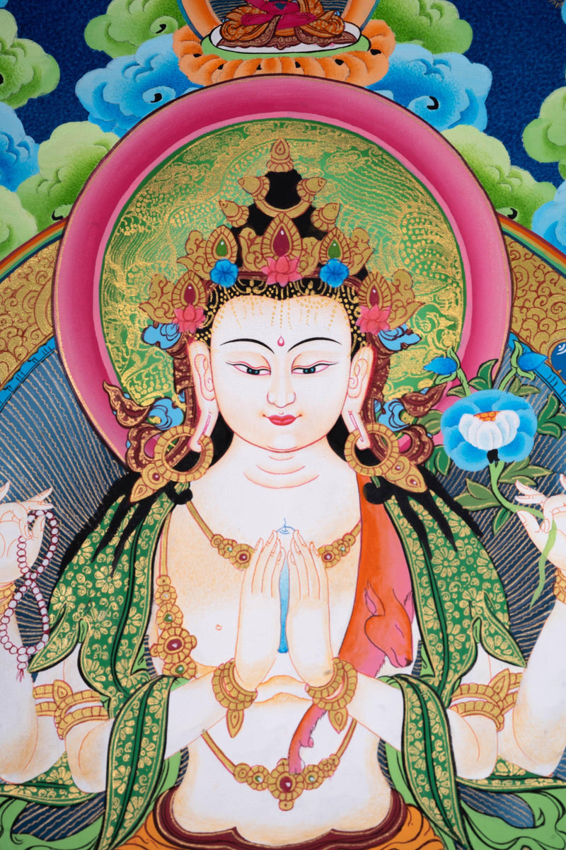 Chenrezig Bodhisattva thangka - Himalayas Shop
