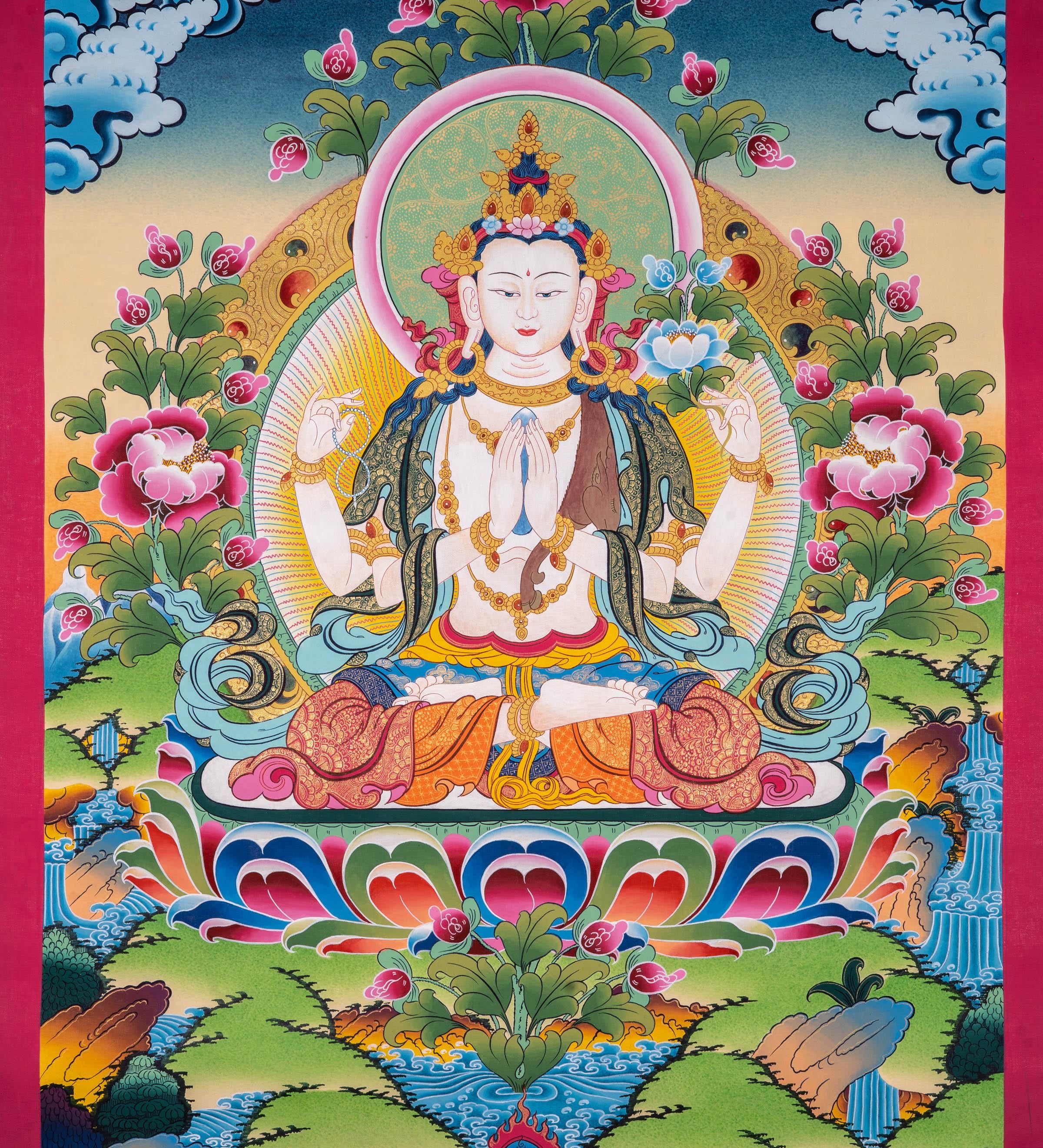 Tibetan Hanging Chenrezig Art - Himalayas Shop