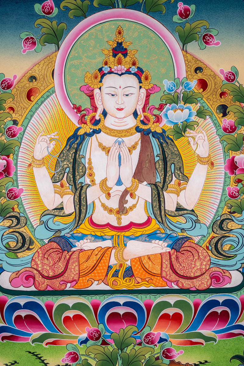 Tibetan Hanging Chenrezig Art - Himalayas Shop