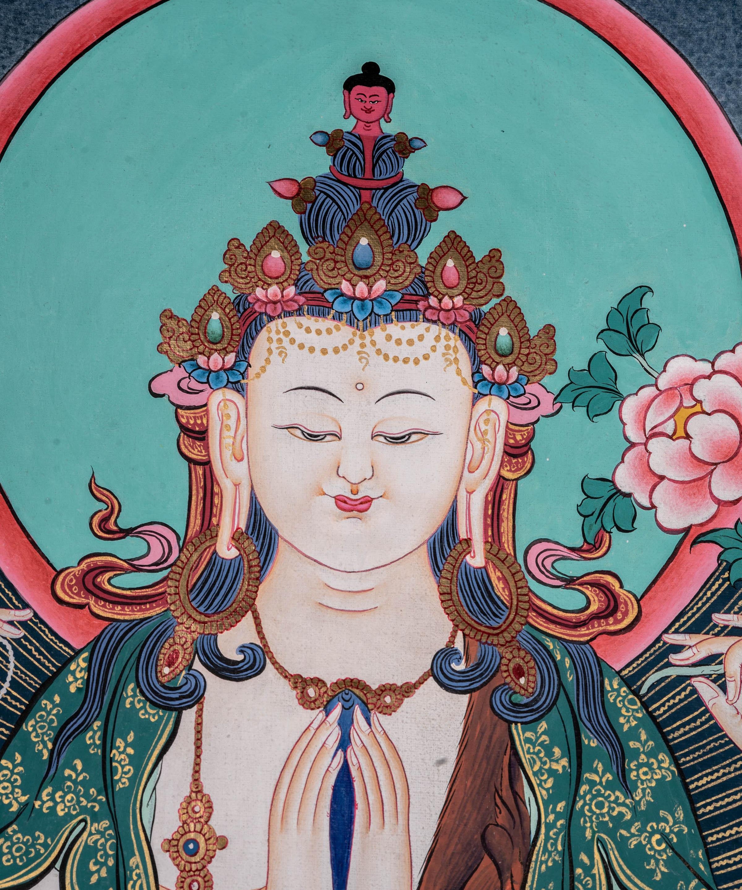 4 Arm Chenrezig Thangka - Himalayas Shop