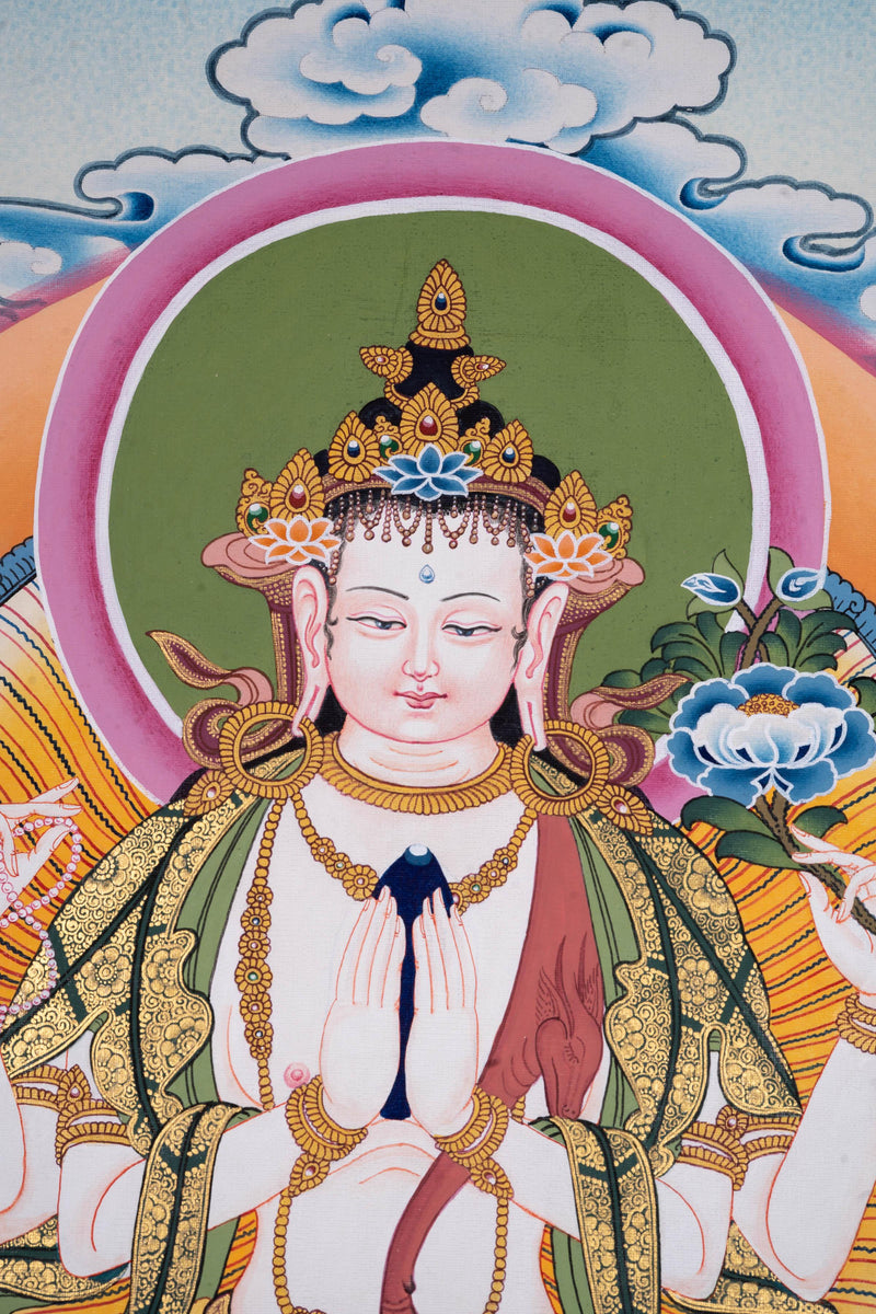 High quality Chenrezig Thangka - Himalayas Shop