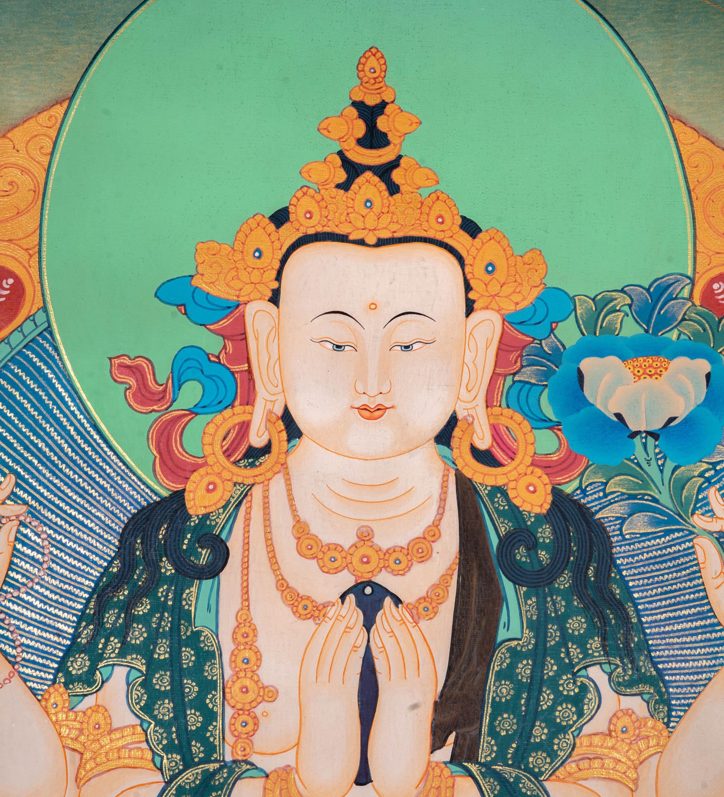 Antique Chengresi Thangka Painting - Himalayas Shop