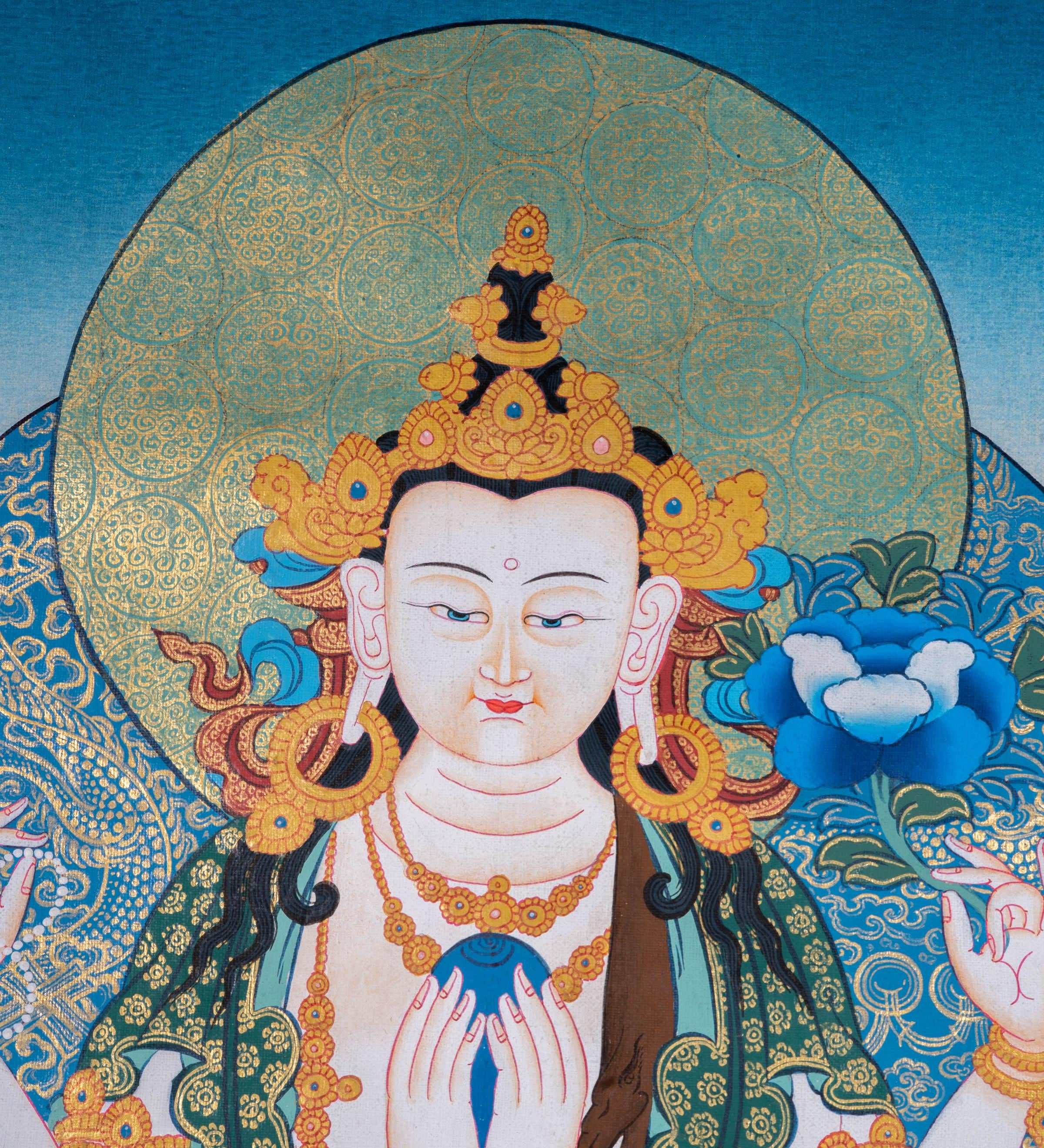 Buddhist thangka Chenrezig Bodhisattva - Himalayas Shop