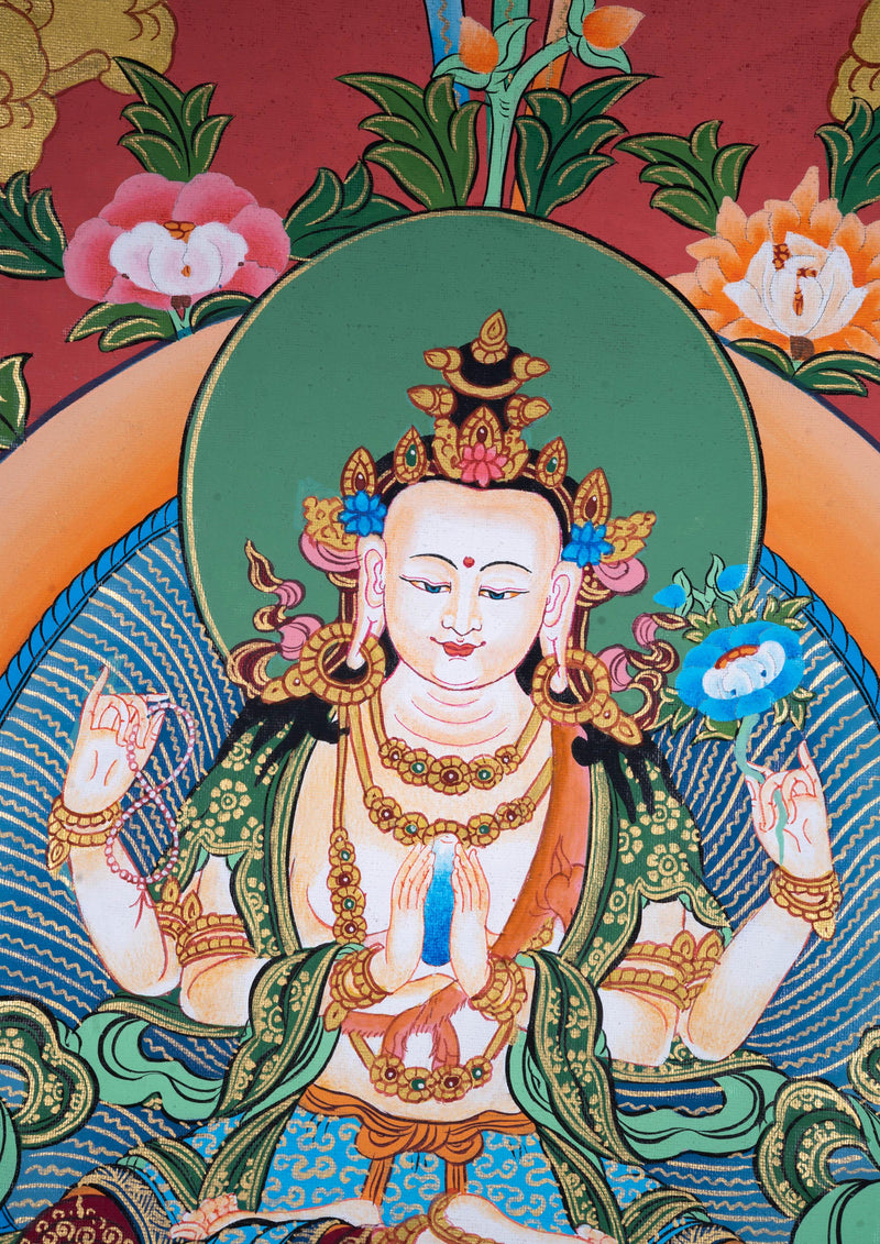 Bodhisattva of Compassion - Chengresi Thangka - Himalayas Shop