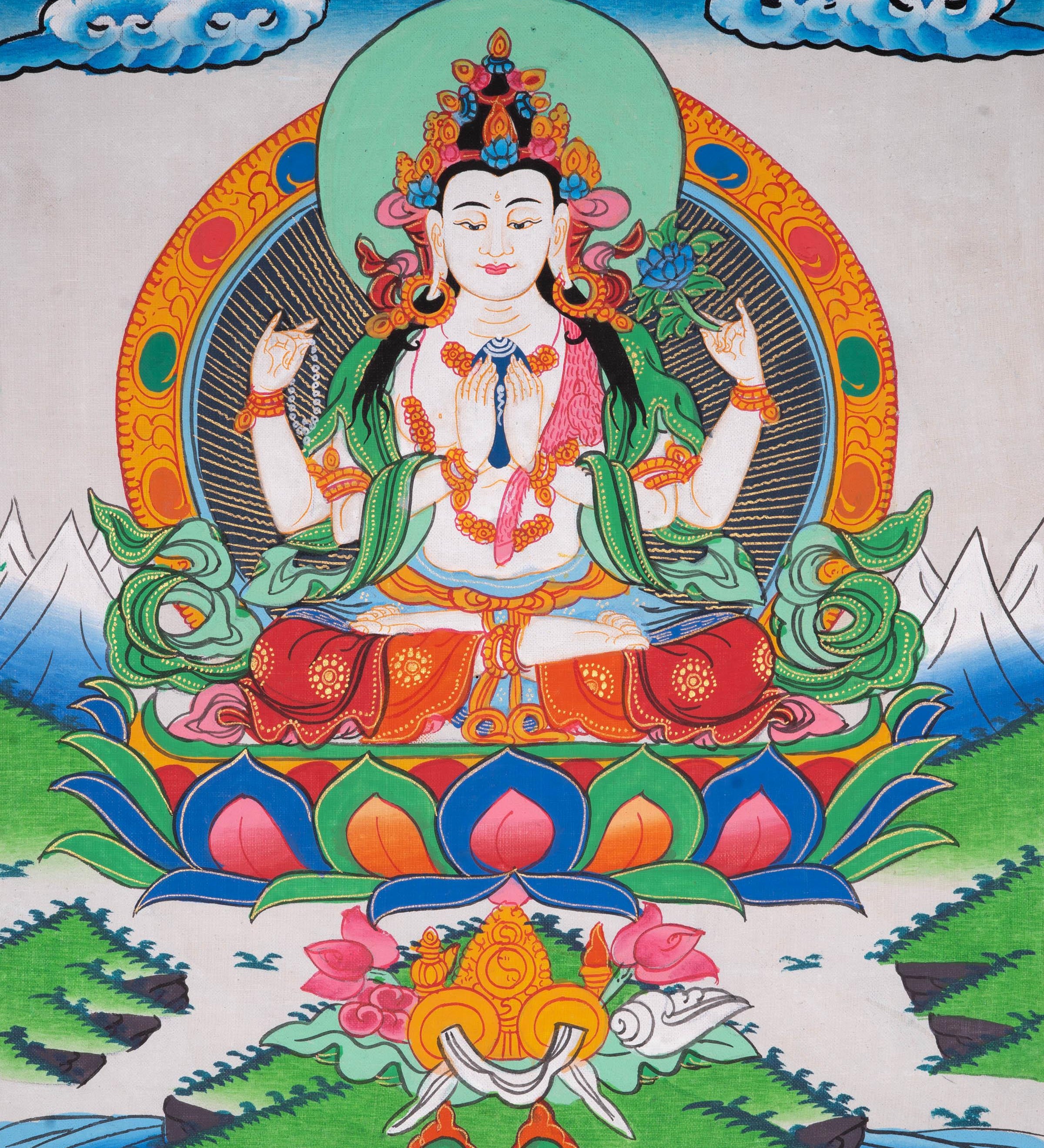 Kuan Yin thangka art - Himalayas Shop