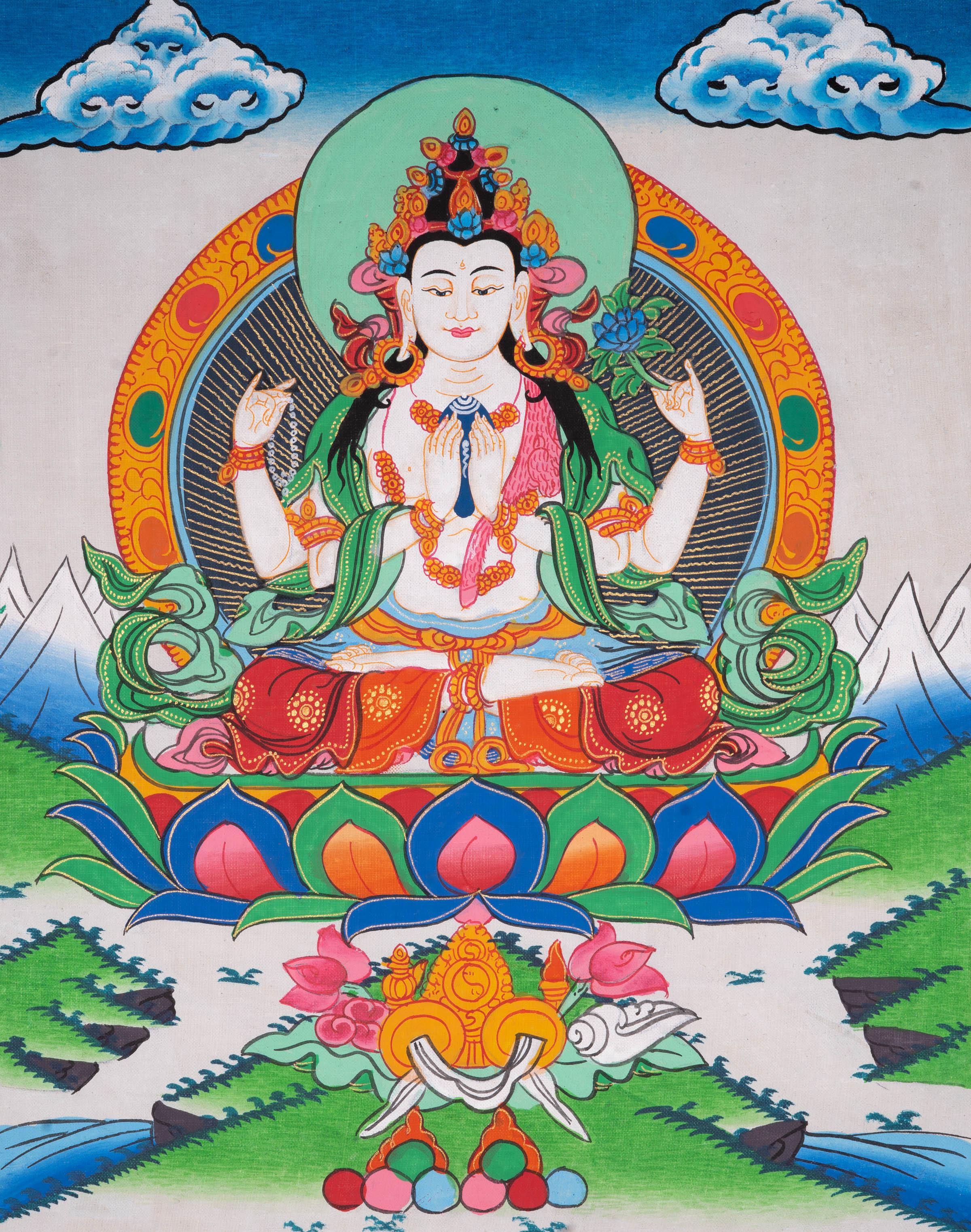 Kuan Yin thangka art - Himalayas Shop