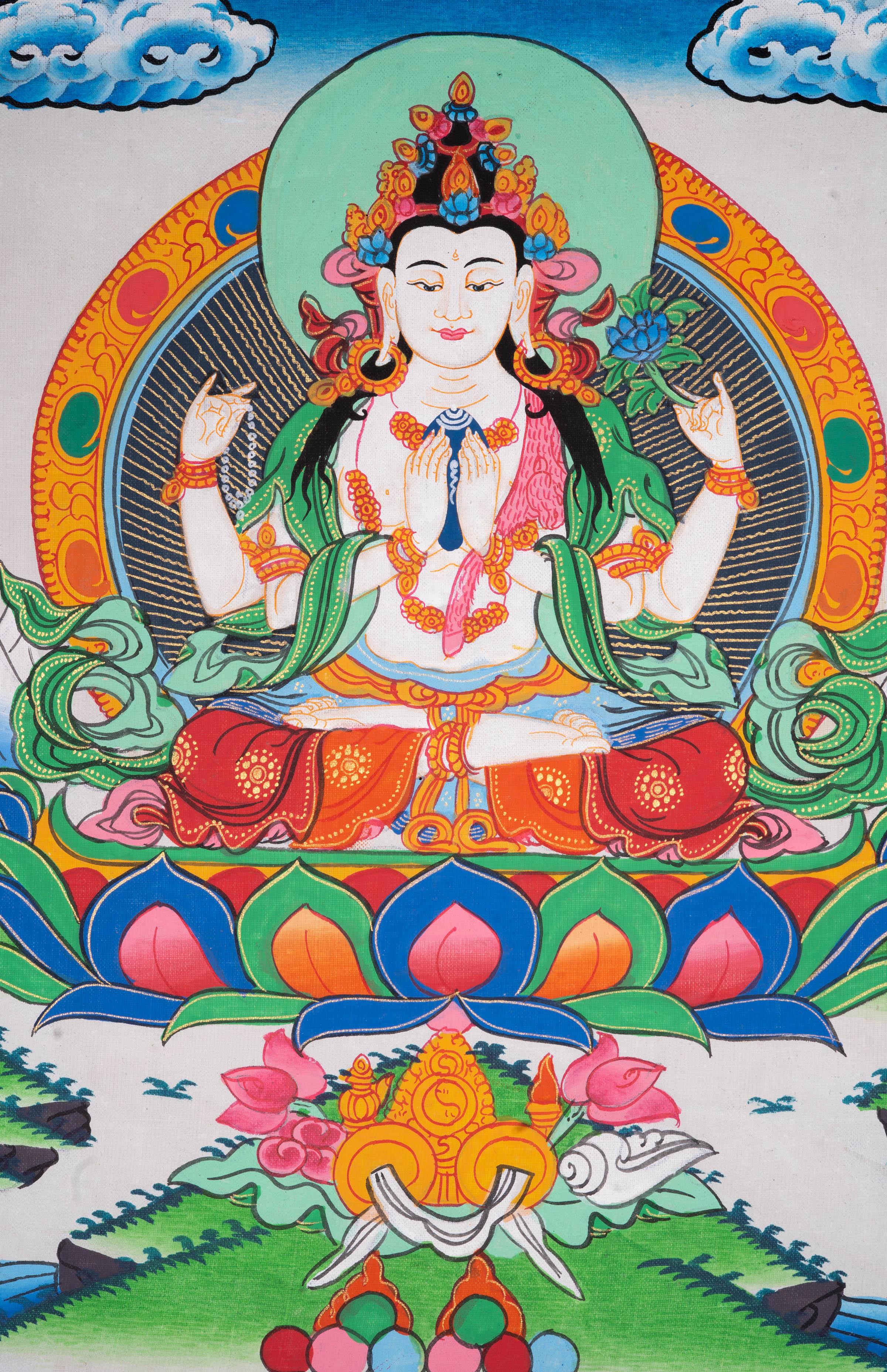 Kuan Yin thangka art - Himalayas Shop