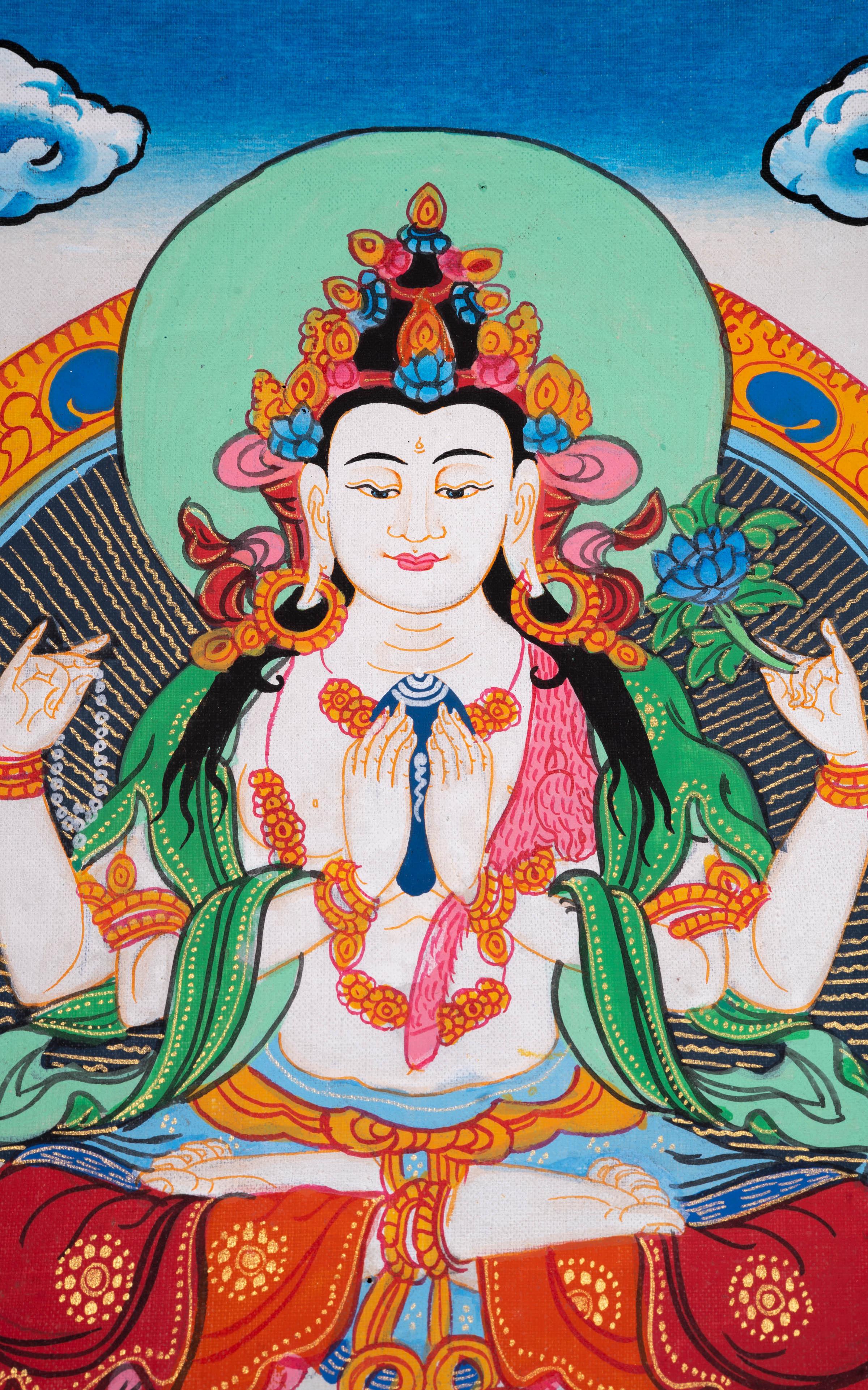 Kuan Yin thangka art - Himalayas Shop
