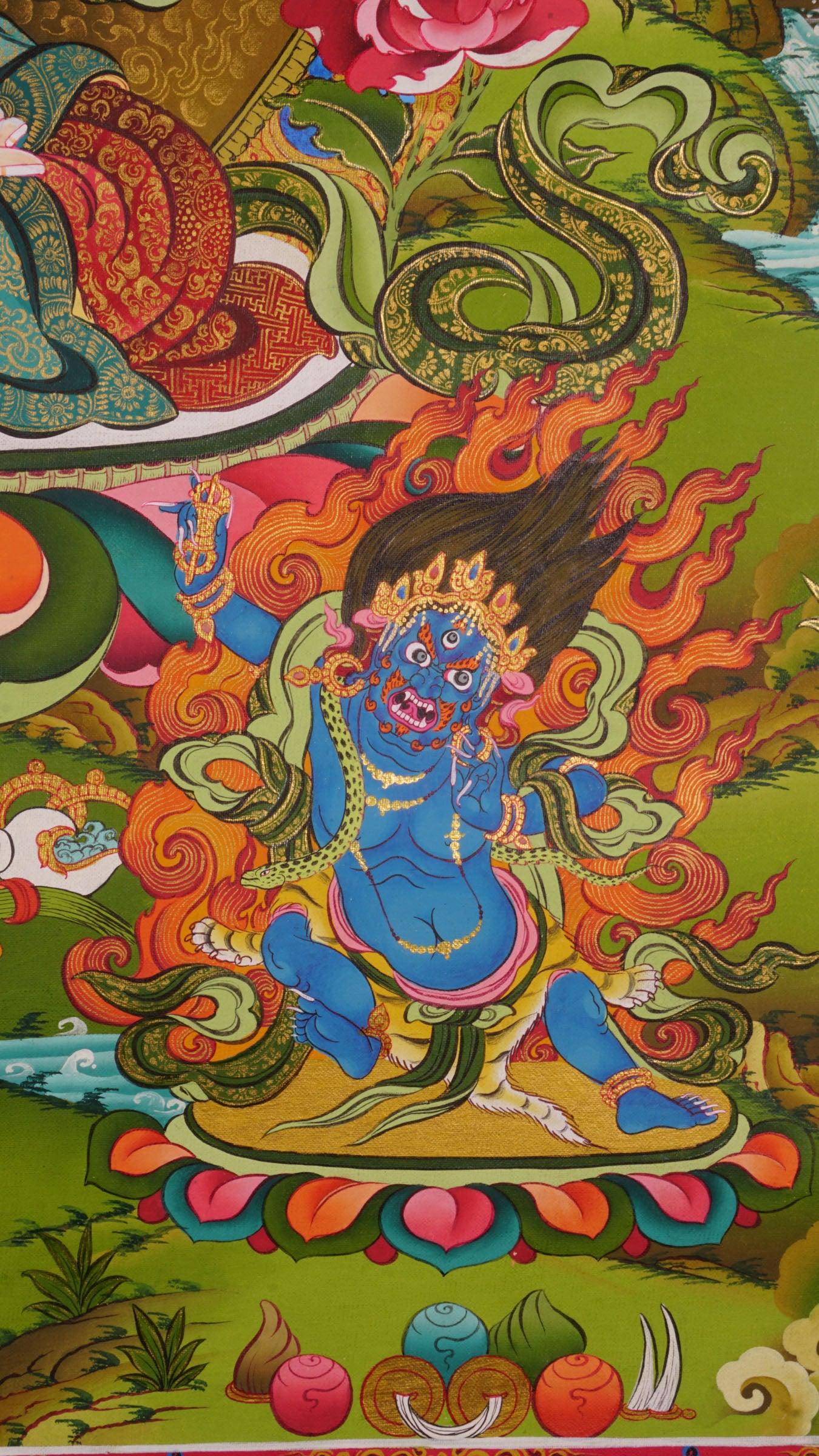 Chenrezig Thangka Painting with five deities