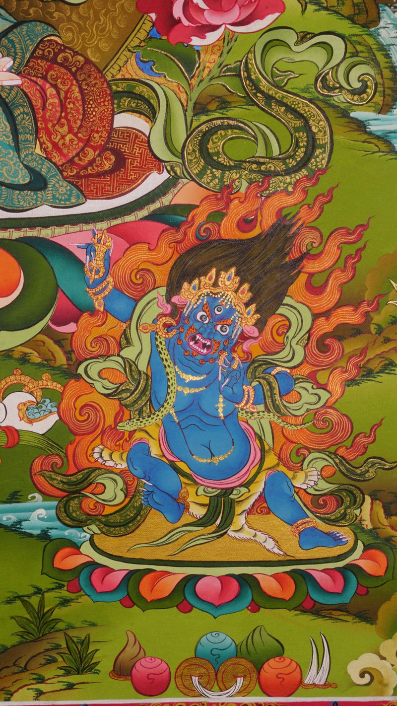 Chenrezig Thangka Painting with five deities