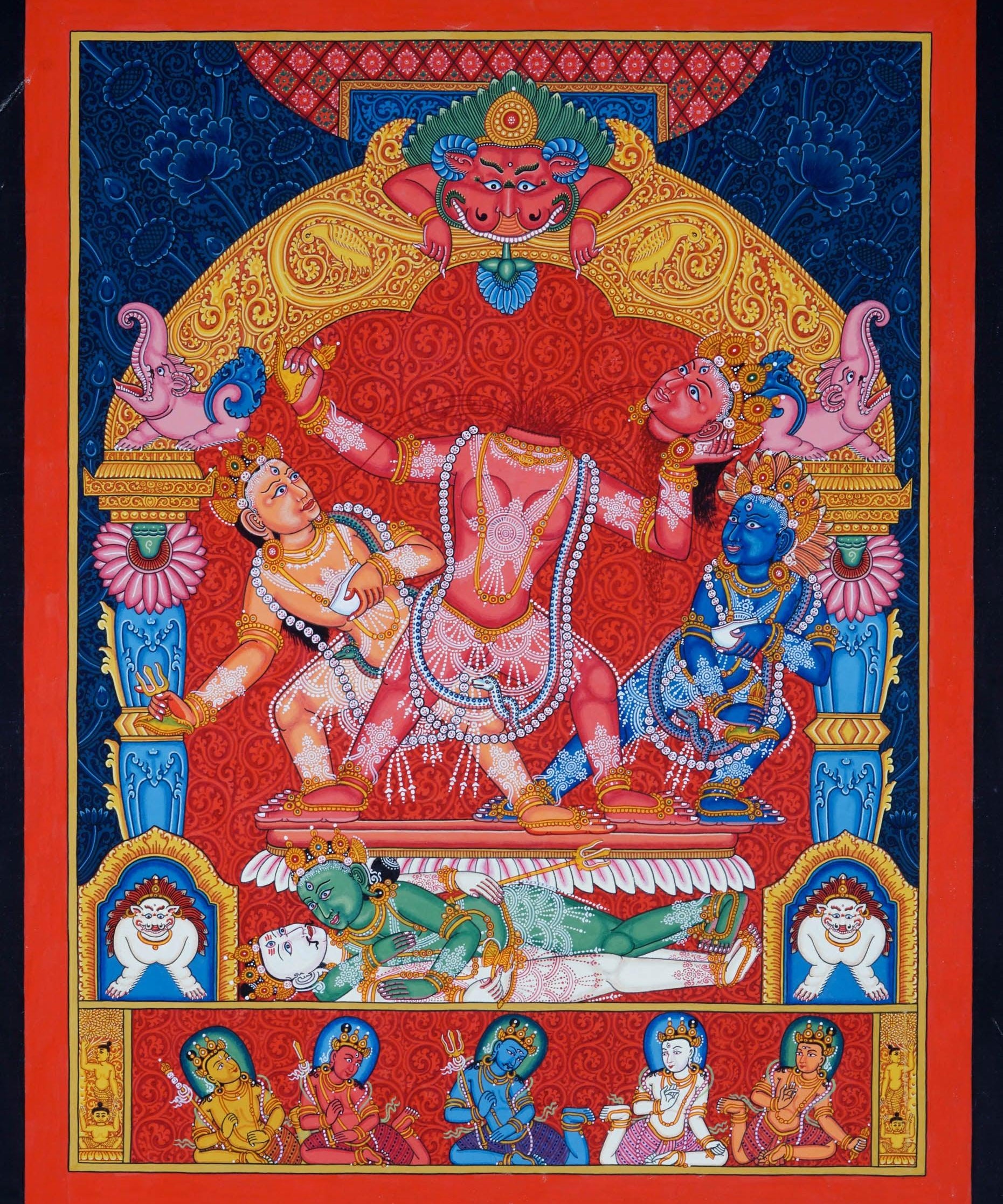 Chinnamasta Thangka Painting - Best handpainted thangka painting - HimalayasShop 