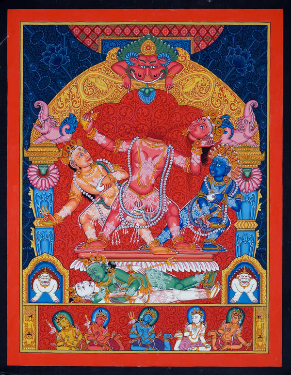 Chinnamasta Thangka Painting - Best handpainted thangka painting - HimalayasShop 