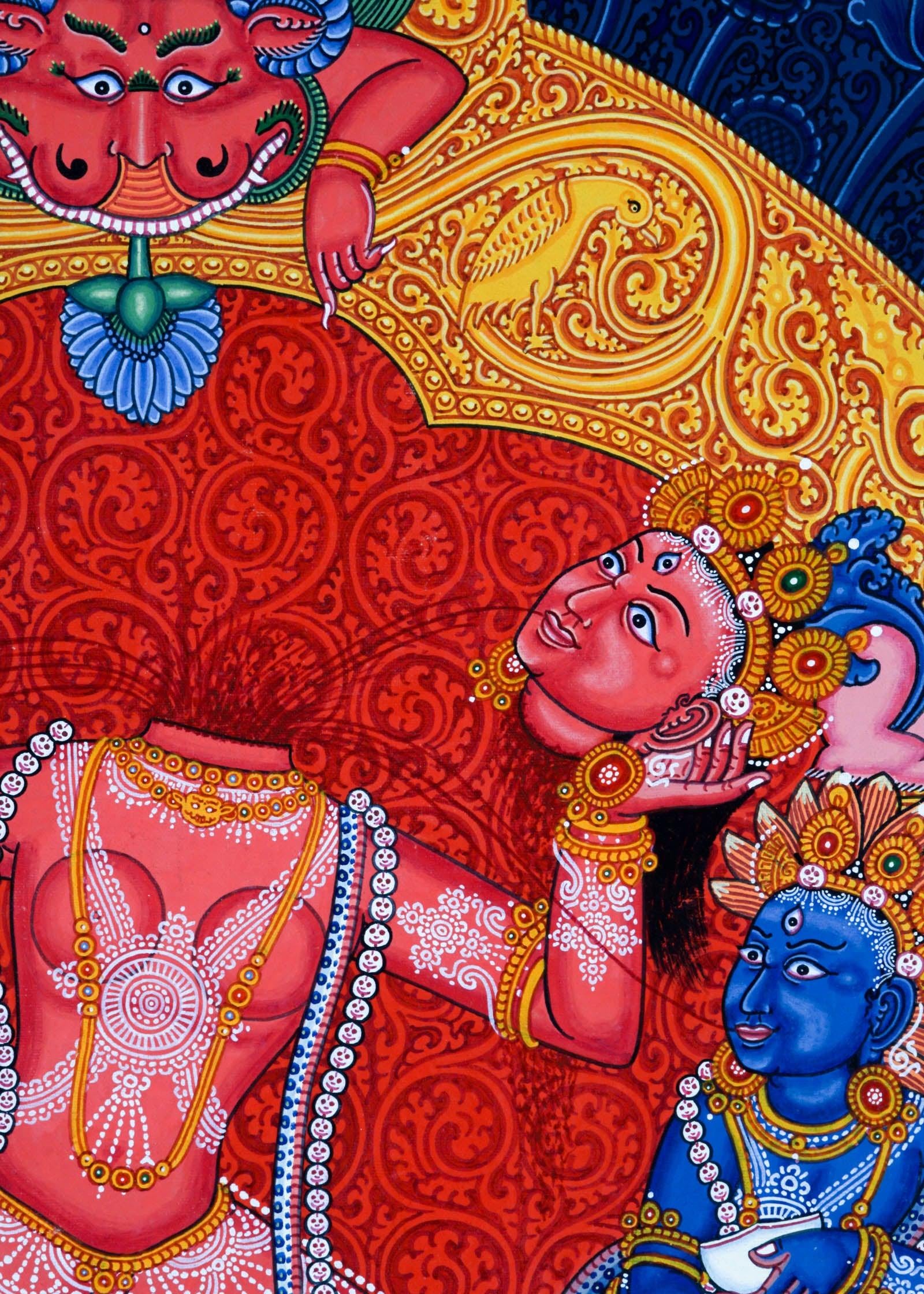 Buddha Life Thangka Painting - Best handpainted thangka painting - HimalayasShop