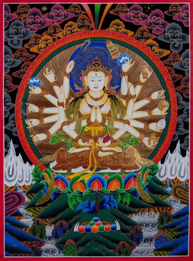 Cundi Thangka Painting - - Handmade thangka painting - HimalayasShop