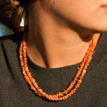 Carnelian crystal chips necklace 
