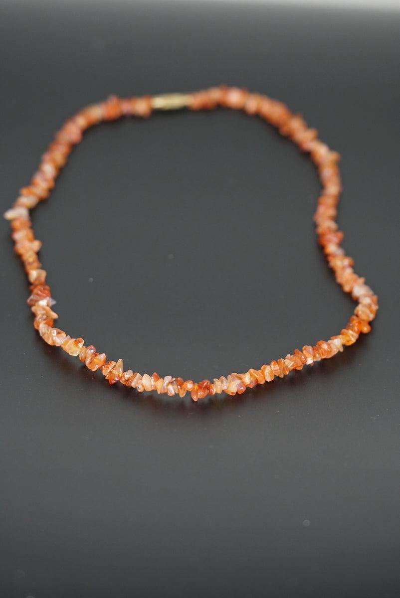 Carnelian crystal chips necklace