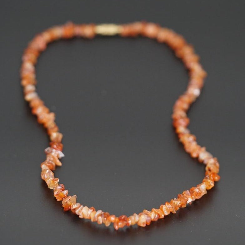 Carnelian crystal chips necklace